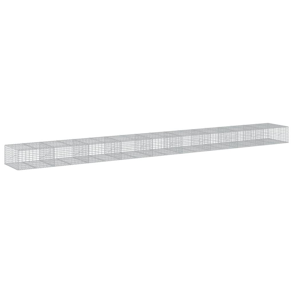 vidaXL Blumentopf Gabione mit Deckel 900x100x50 cm Verzinktes Eisen (1 St)