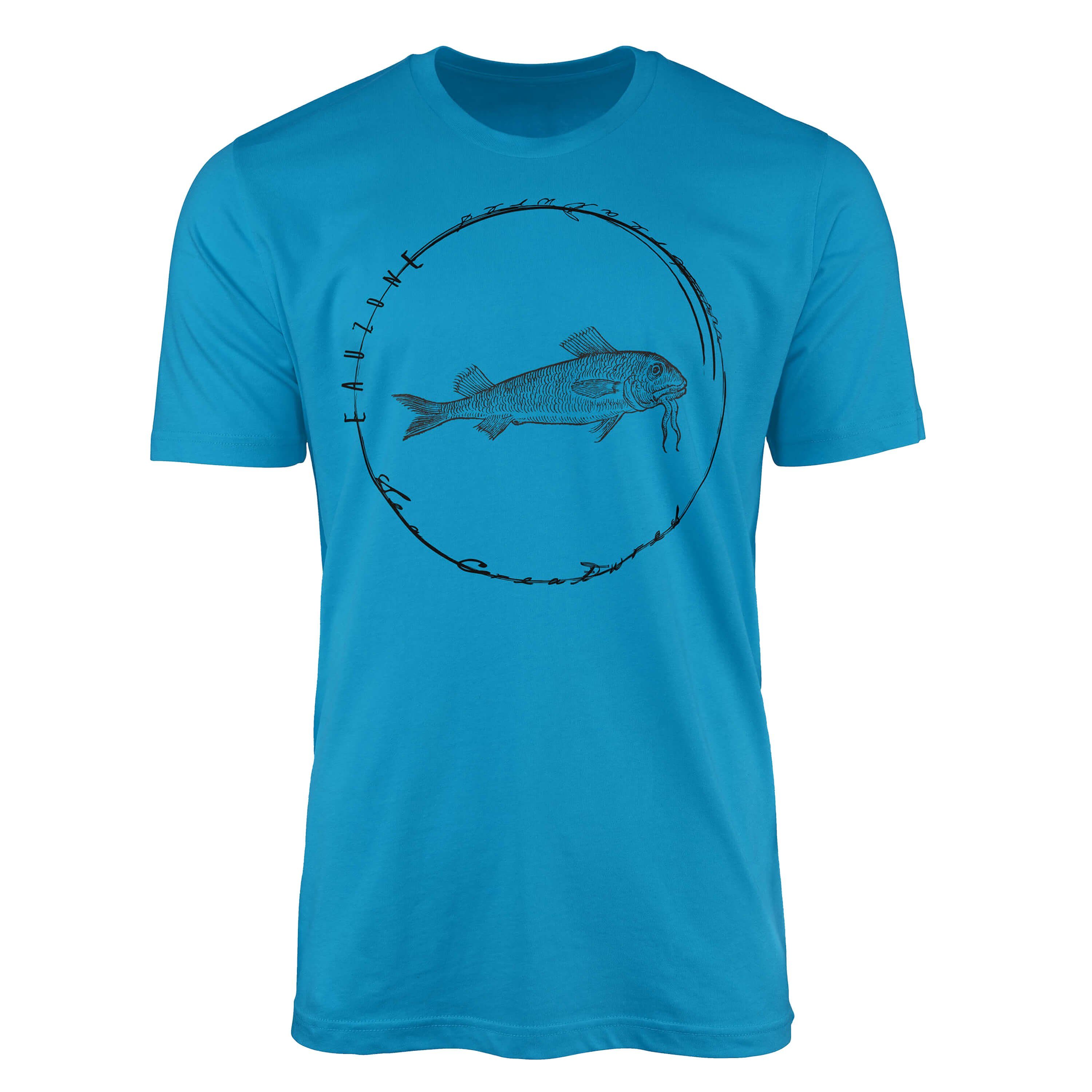 Sinus Art T-Shirt T-Shirt Tiefsee feine Serie: Sea sportlicher - Struktur Sea Fische 024 / Schnitt und Atoll Creatures