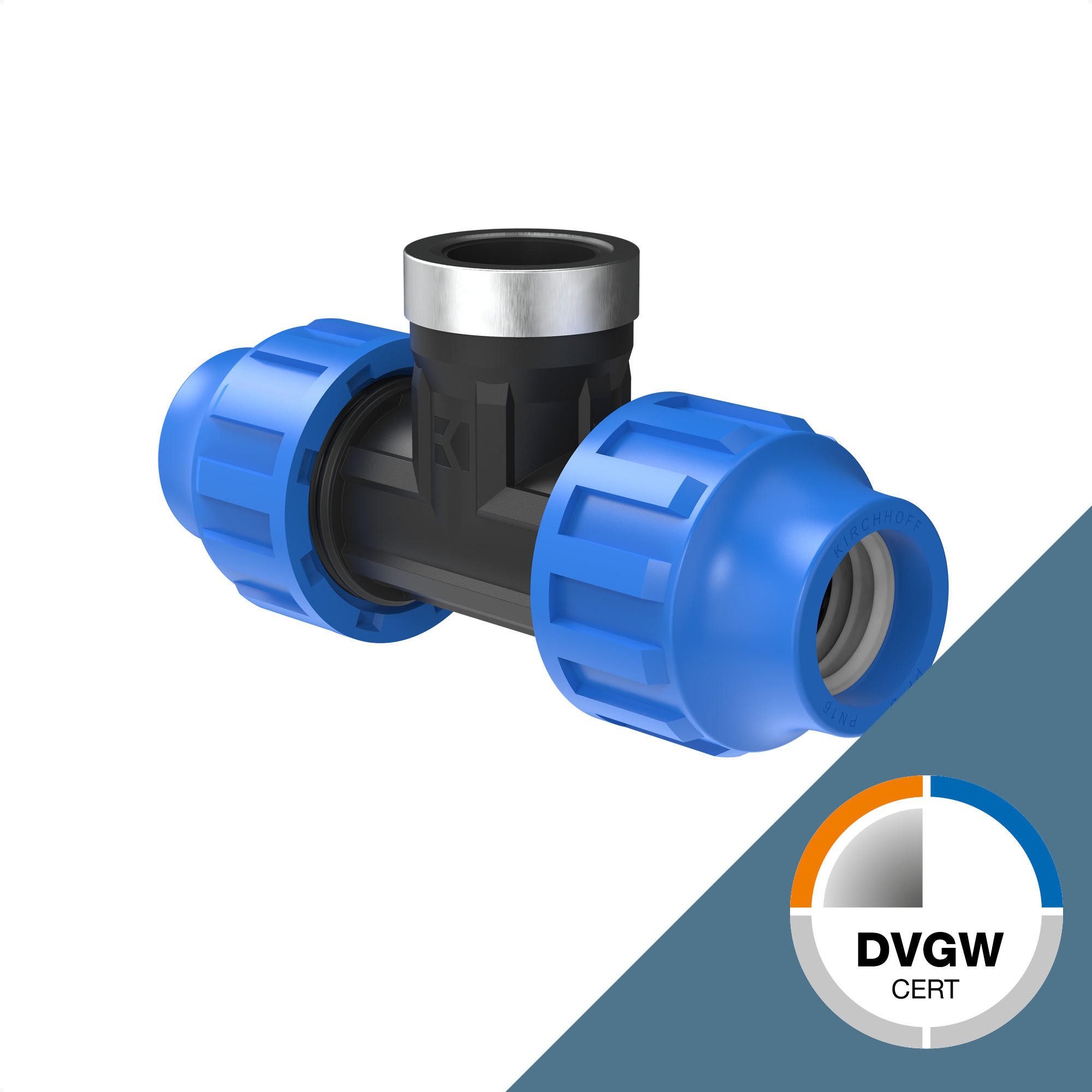 Kirchhoff Schlauchverbinder PE Rohr Verschraubung, PE Fitting, Kupplung, Klemmverbinder, DVGW