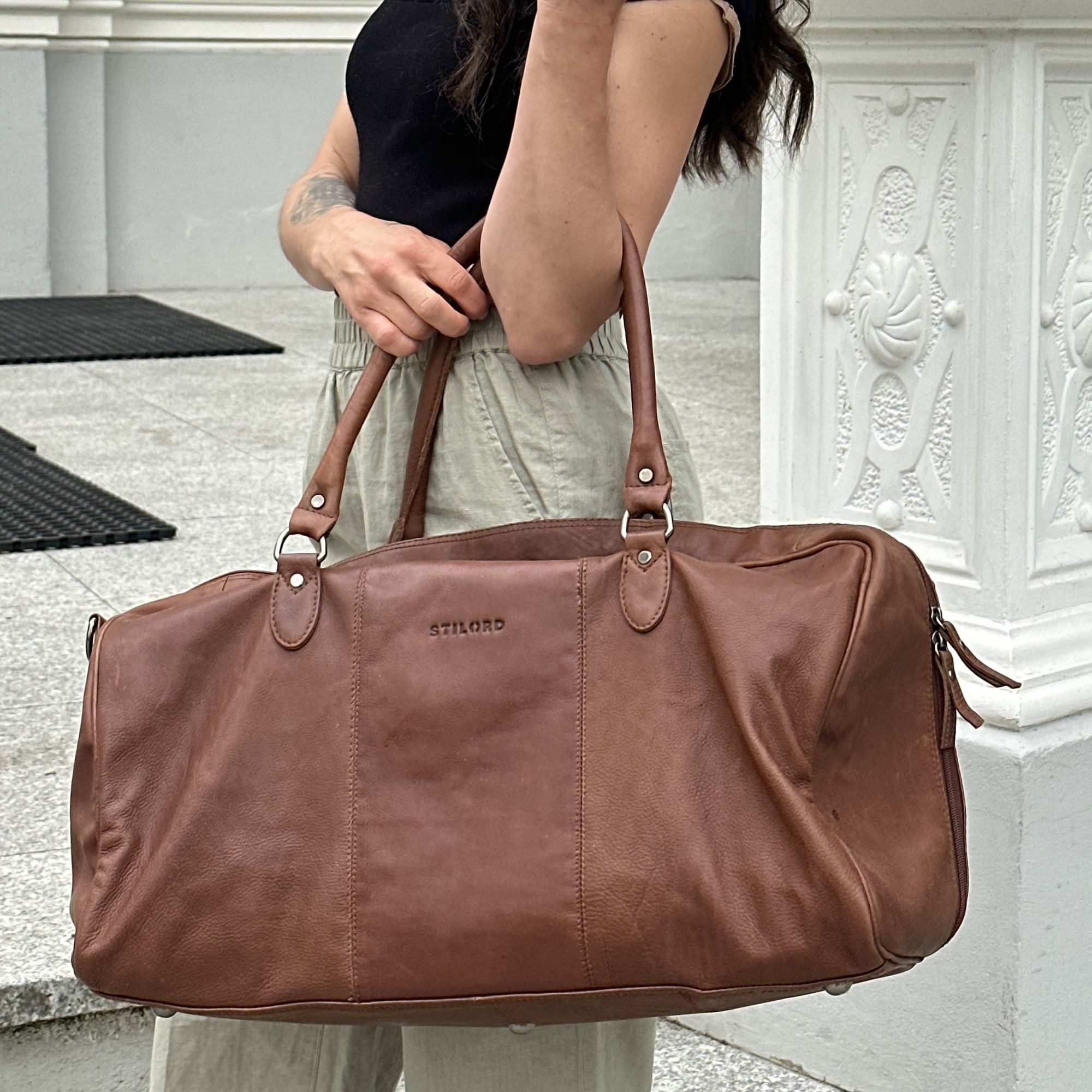 STILORD Weekender "Jarvis" exklusive Leder Reisetasche für Damen und Herren