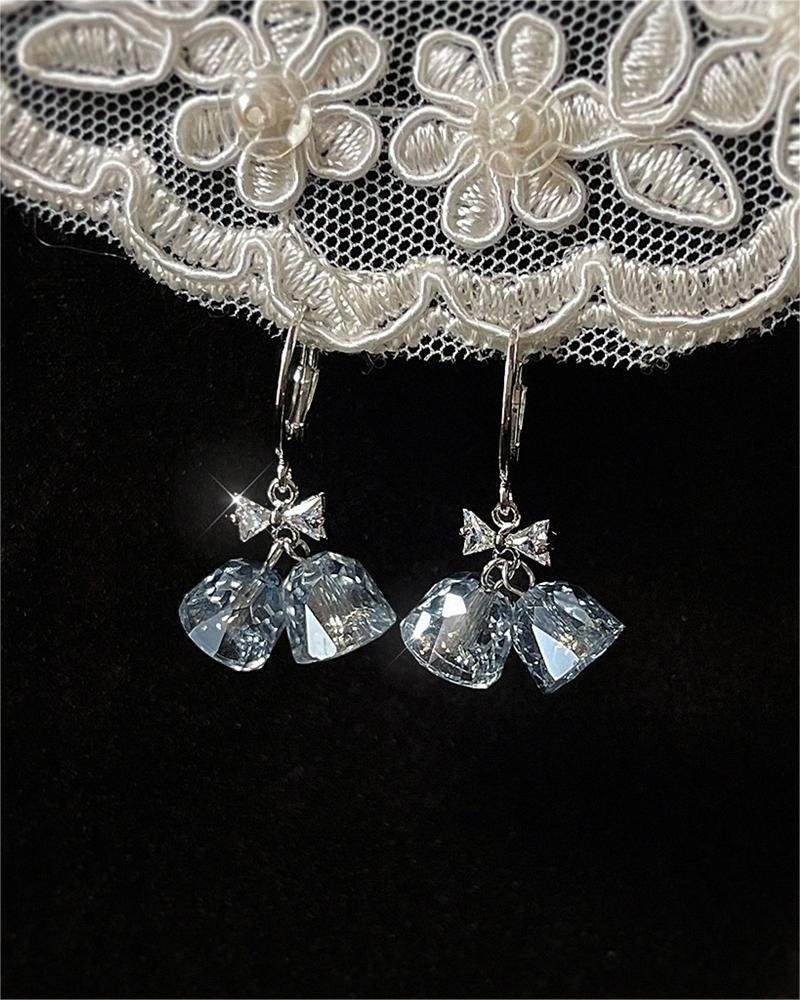Crystal Paar Earrings,Bell Rouemi Damen Ohrringe Ohrstecker Zirkonia Schmuck Crystal