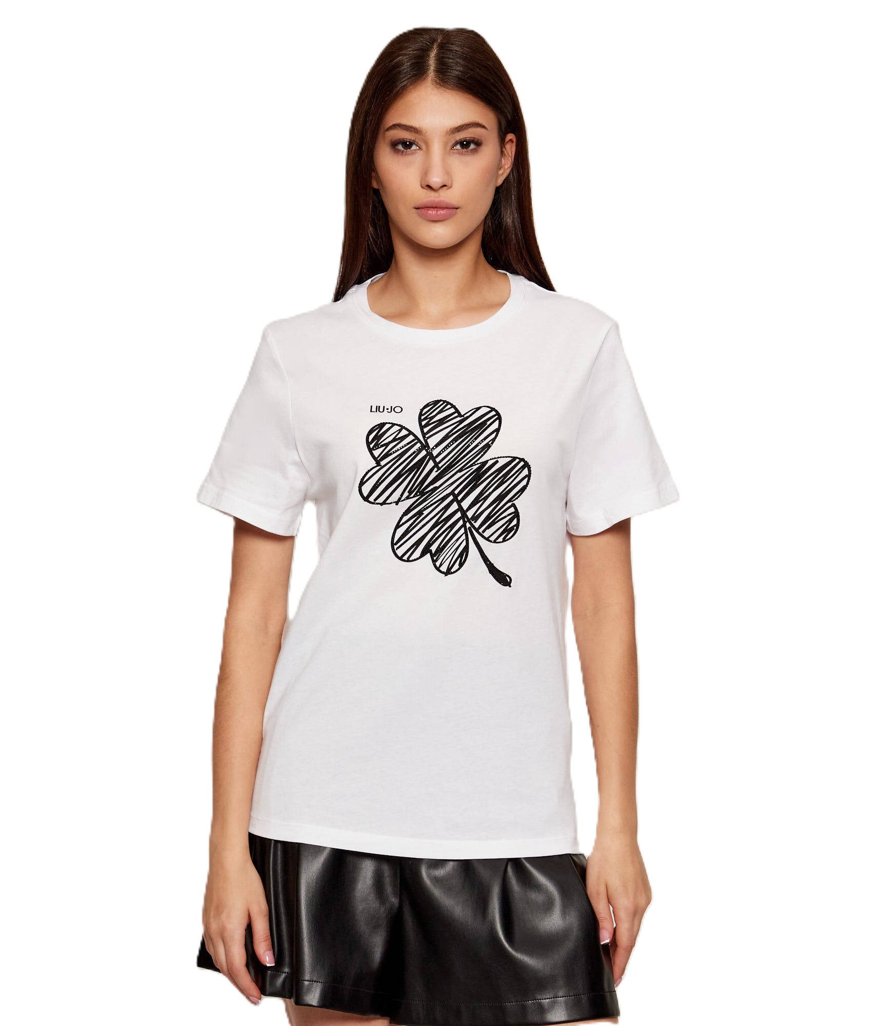 Liu Jo Kurzarmshirt ECS T-SHIRT MODA - T-Shirt Damen - Baumwollshirt mit Kleeblatt Print