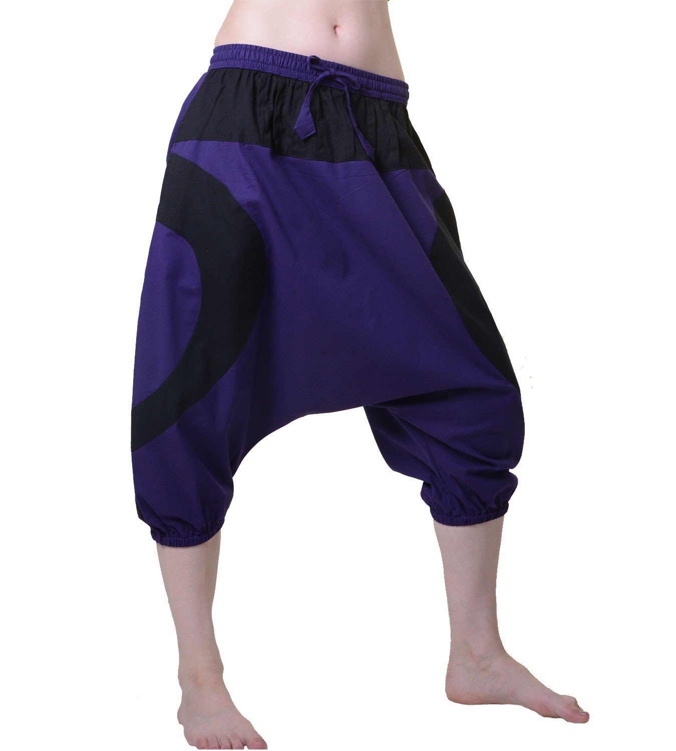 Yogahose Kurze Haremshose dreiviertel Unisex Pumphose Hippie Psy Aladinhose
