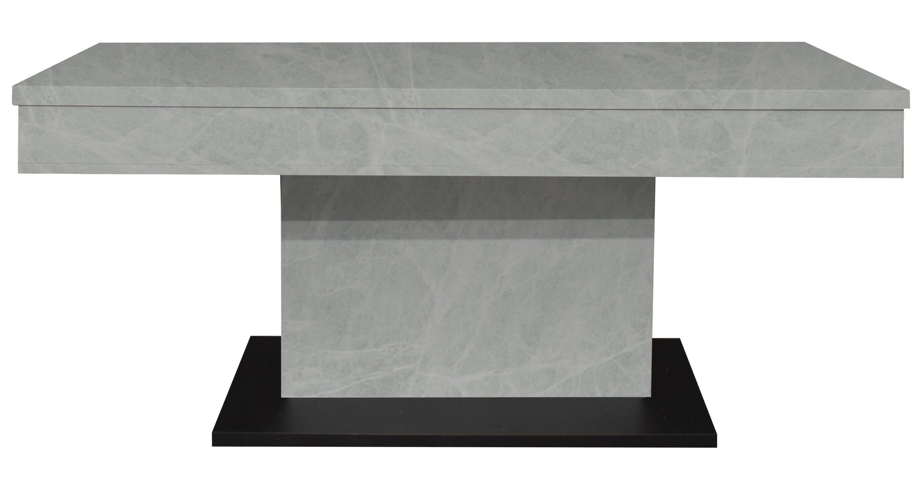 freiraum Couchtisch Lift, höhenverstellbar, keramik optik weiß / schwarz - 110x58/77x60 (BxHxT)