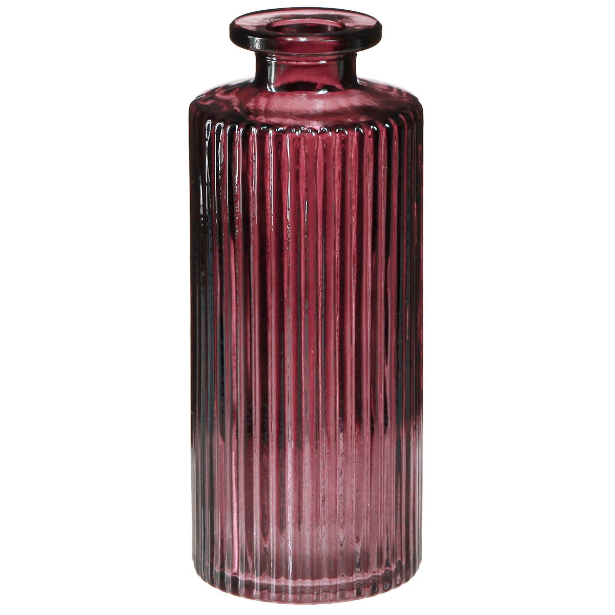 Tischvase Deko Flaschen Glas Retro Minivasen Berry H13cm 6er Set - Vintage