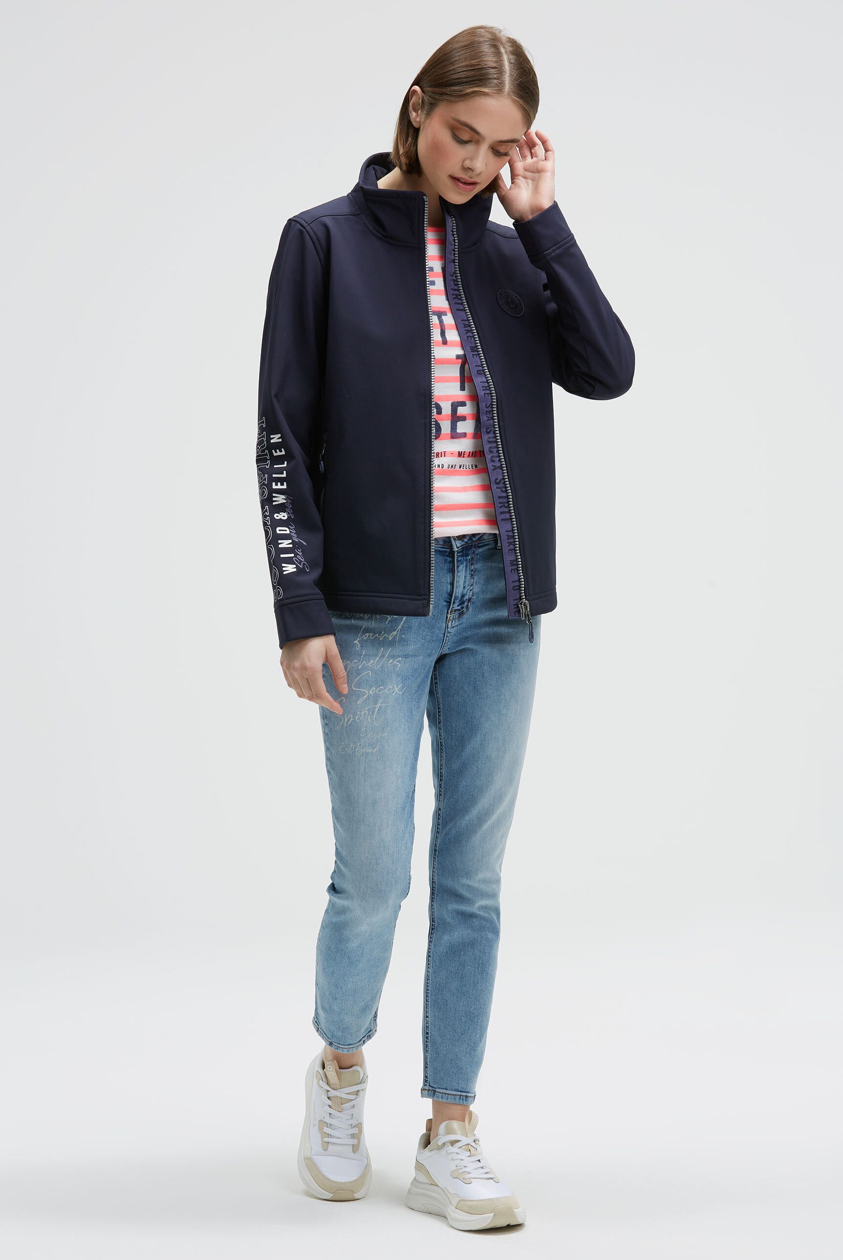 SOCCX Softshelljacke mit Stehkragen