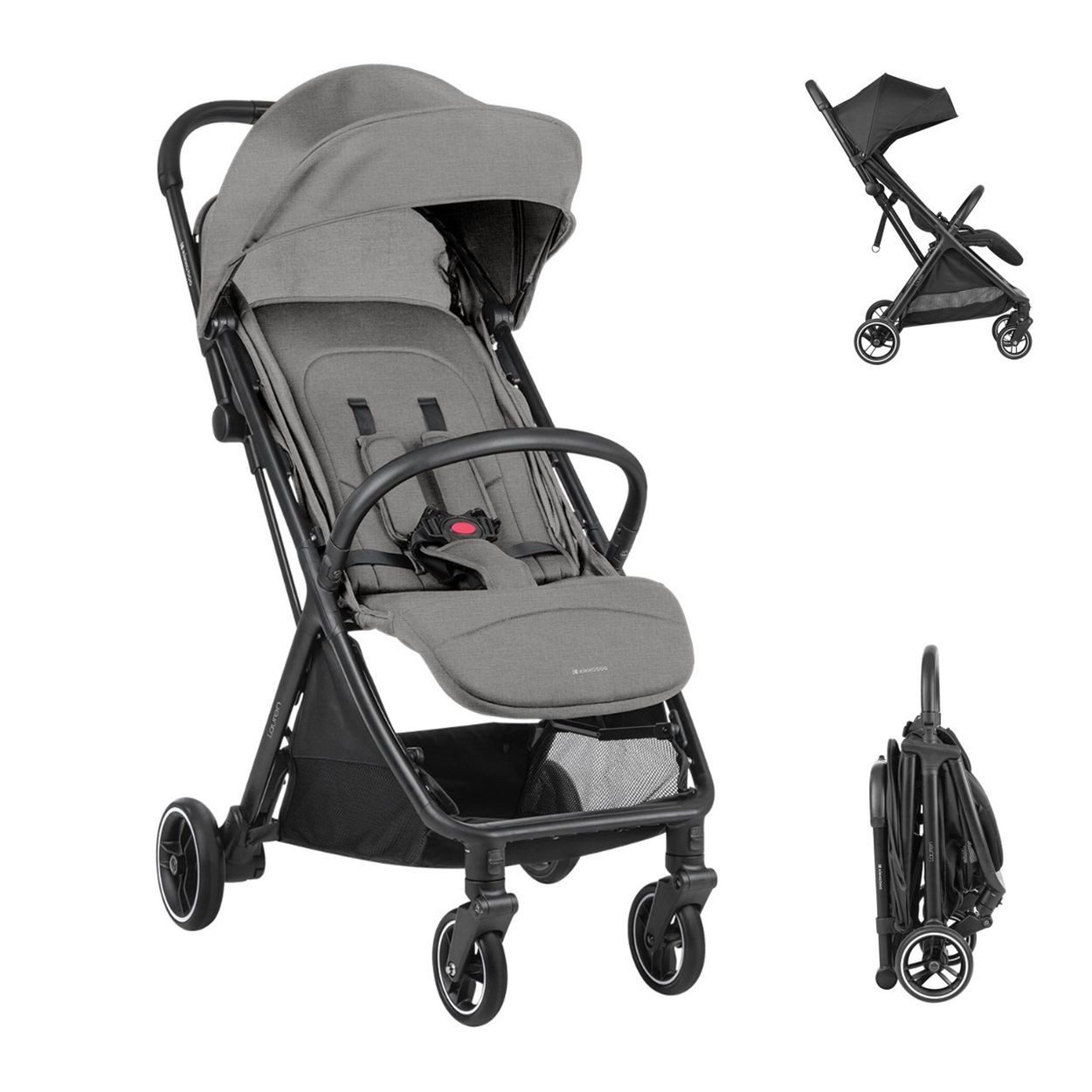 Kikkaboo Kinder-Buggy Kinderwagen Buggy Lauren, verstellbar faltbar Aluminiumrahmen bis 22 kg