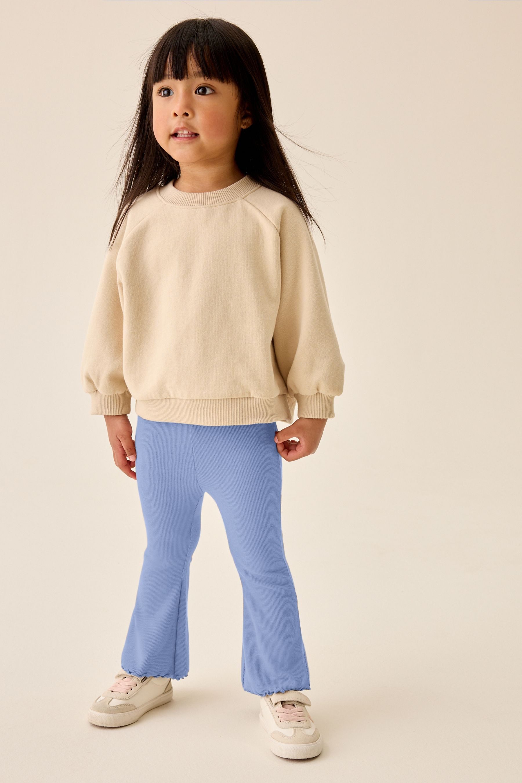 Next Leggings Gerippte Leggings mit Schlag (1-tlg)