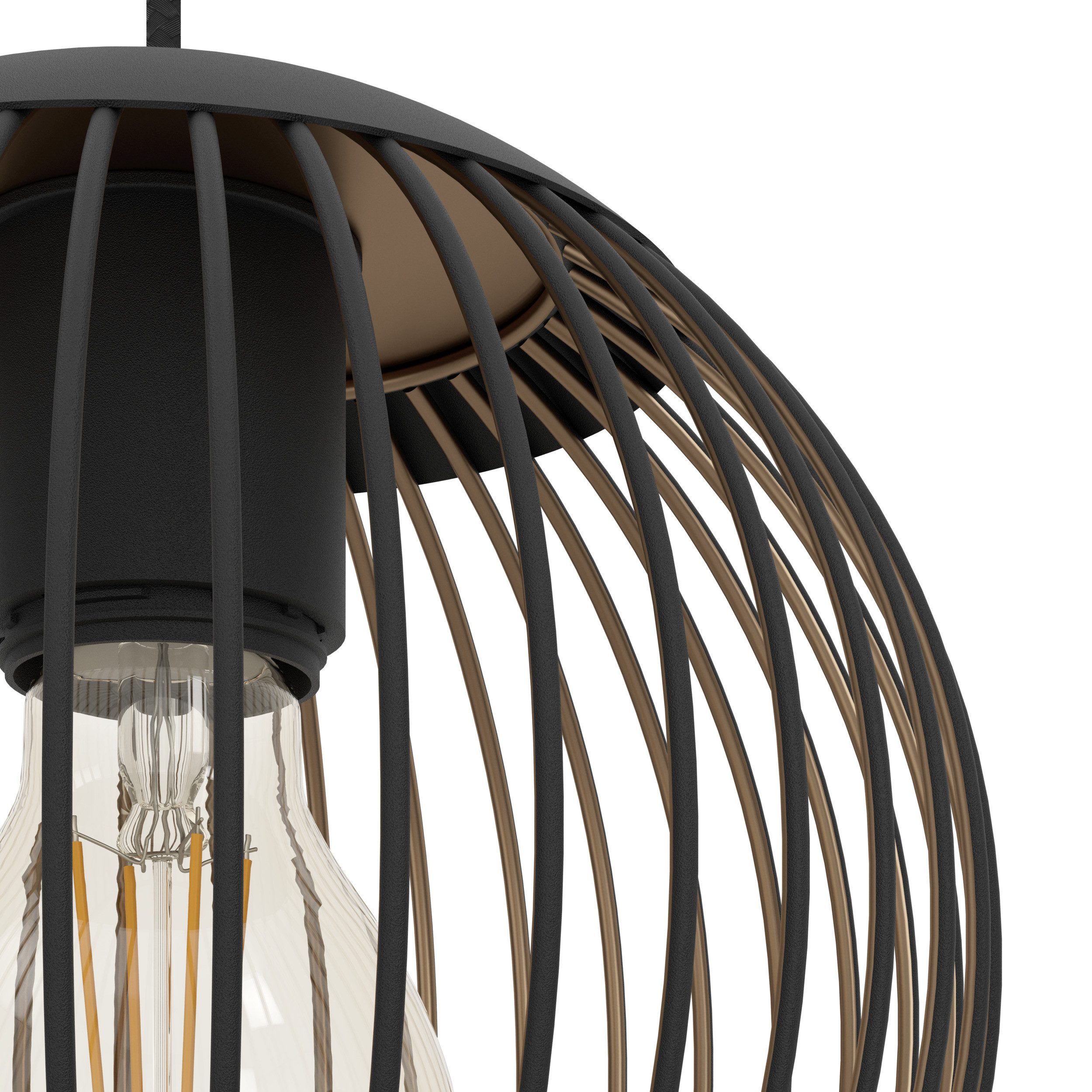 EGLO Hängeleuchte ALMANZORA Pendellampe - Stahl - E27 - 3X60W - IP20, ohne Leuchtmittel, Hängelampe, Deckenlampe, Wohnzimmer, Esszimmer, L90 x B20 x H110 cm