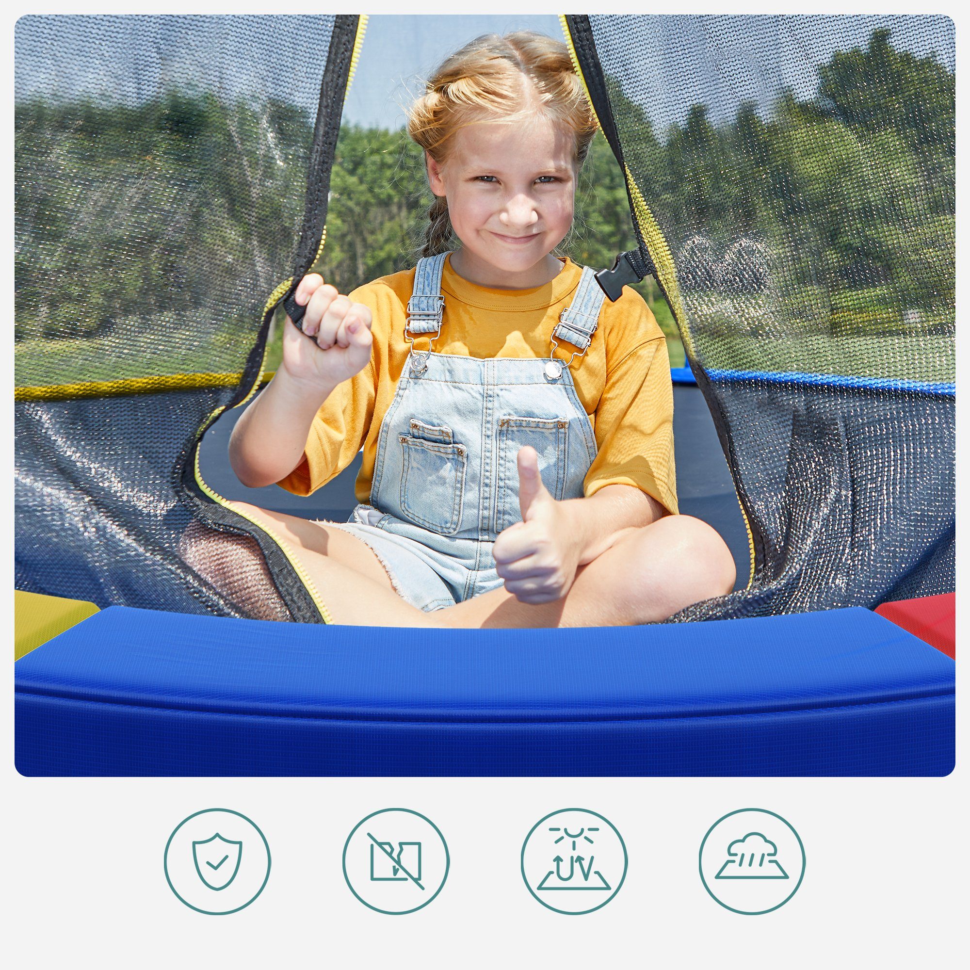 SONGMICS Trampolin-Abdeckplane Randabdeckung, Federabdeckung, UV-resistent, reißfestes, Randschutz, Trampoline, Ø 305 cm, 30 cm breit, Sicherheitsmatte, Trampolinzubehör