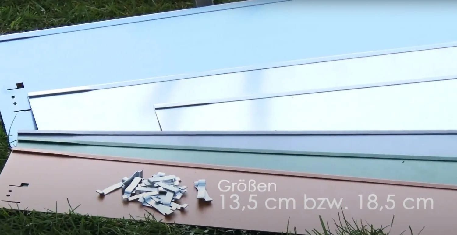Boni-Shop Rasenkante Rasenkanten Metall Höhe 13.5-18.5 cm Länge 120 cm, Beeteinfassung, Beetumrandung, Beetbegrenzungen, Farbe: Grau; Größe: 10 Stück 13.5cm