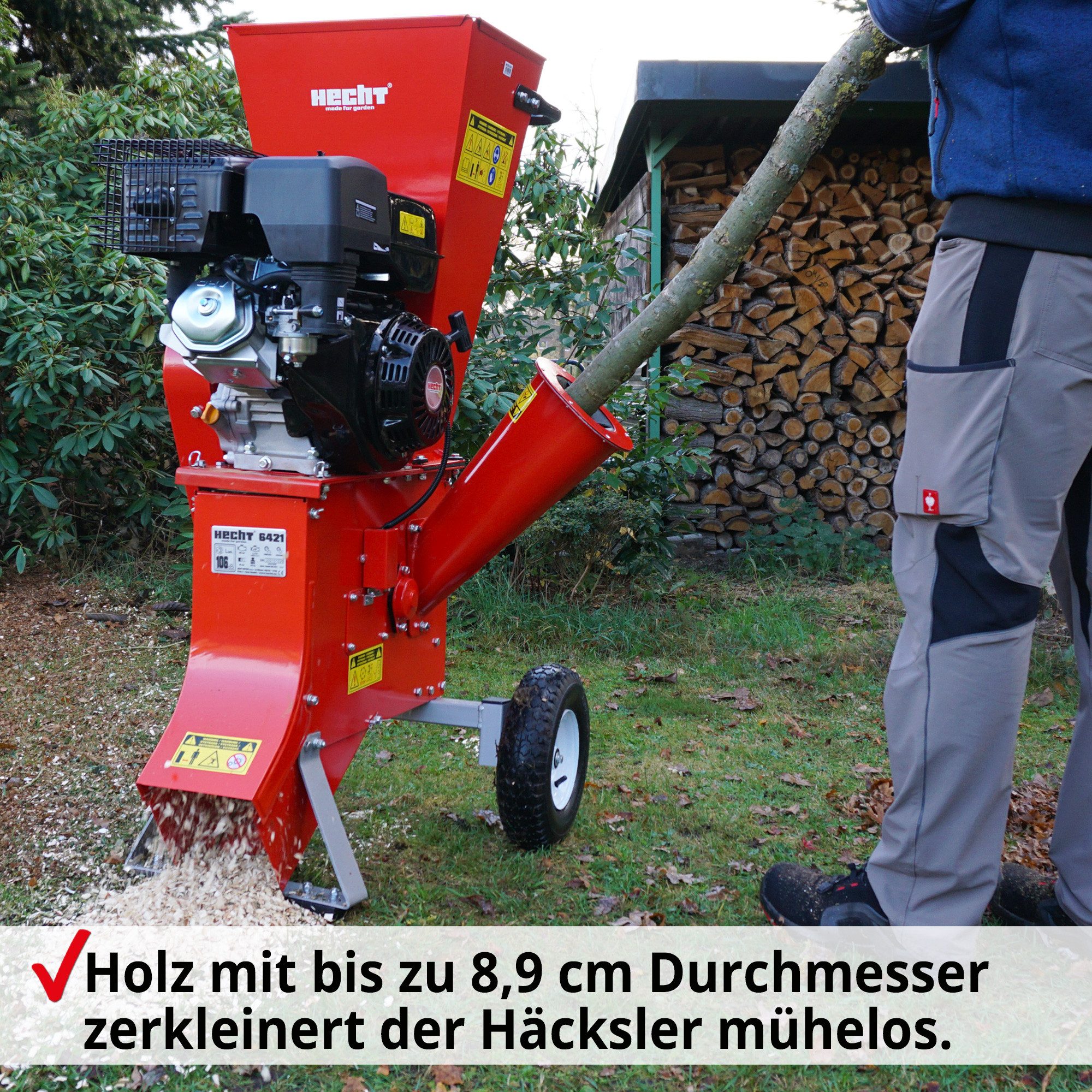 Hecht Messerhäcksler Gartenhäcksler Benzin 6421, 8,90 günstig online kaufen