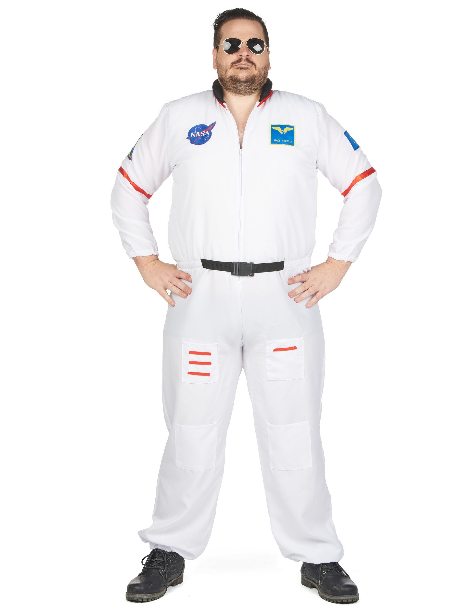 REDSUN Kostüm Plus Size Astronauten-Kostüm für Herren weiß