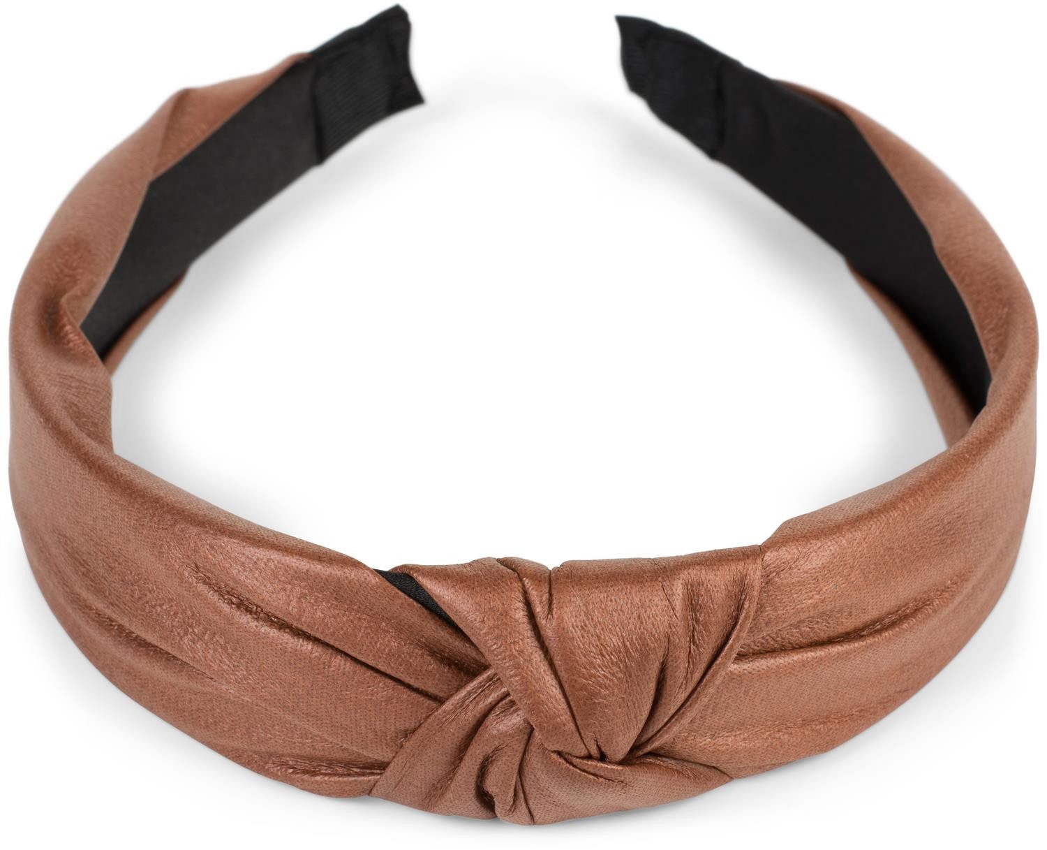 styleBREAKER Haarband, 1-tlg., Haarreif Kunstleder Optik mit Knoten