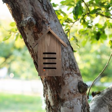 relaxdays Insektenhotel Marienkäferhaus aus Holz braun