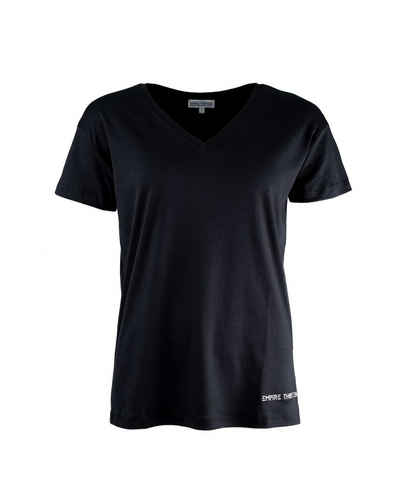 EMPIRE-THIRTEEN T-Shirt "EMPIRE-THIRTEEN" V-NECK SHIRT LADIES Logostickerei, V-Ausschnitt
