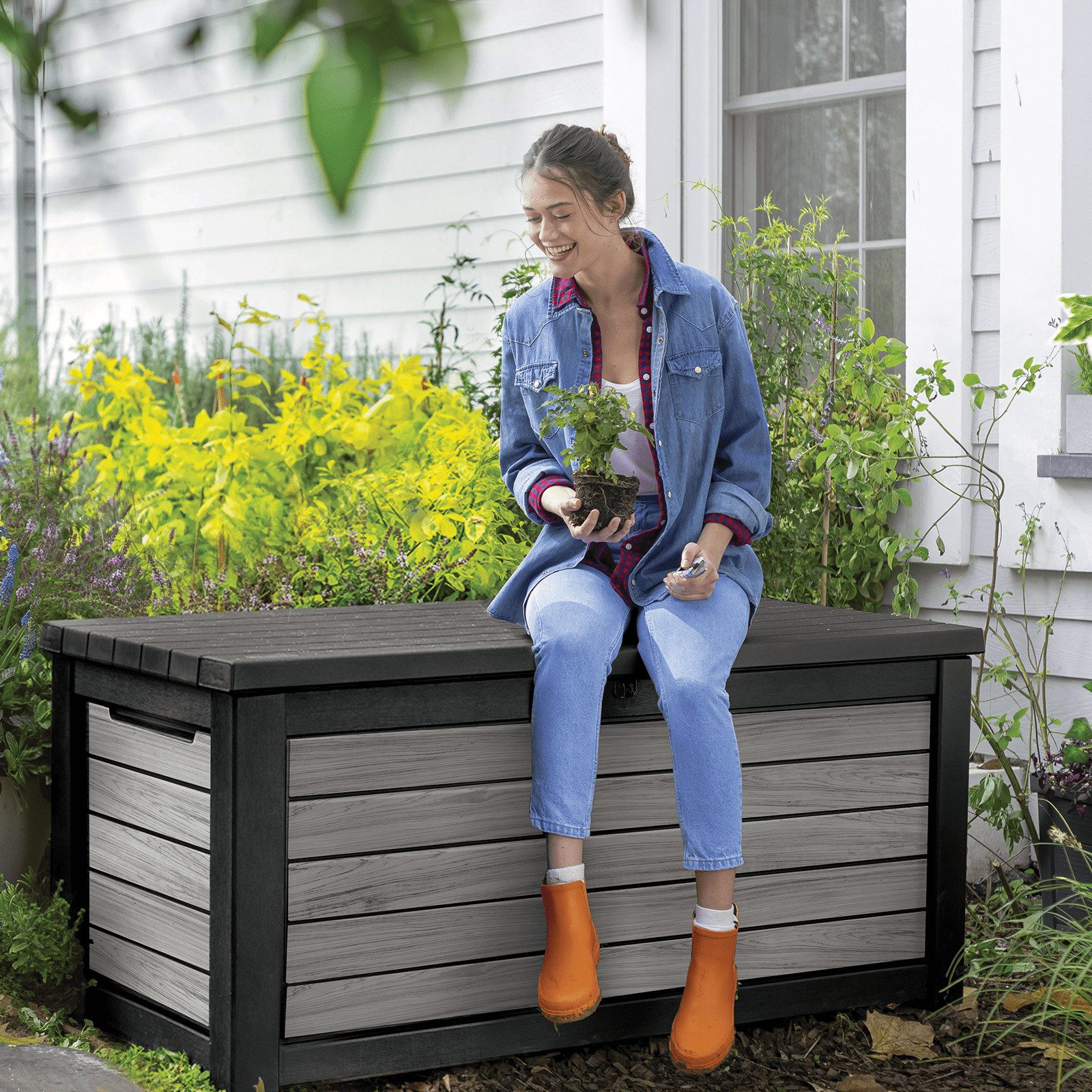 Keter Gartenbox "NORTHWOOD" 623L 157x72x69cm Deckel bis 270kg belastbar, ab günstig online kaufen