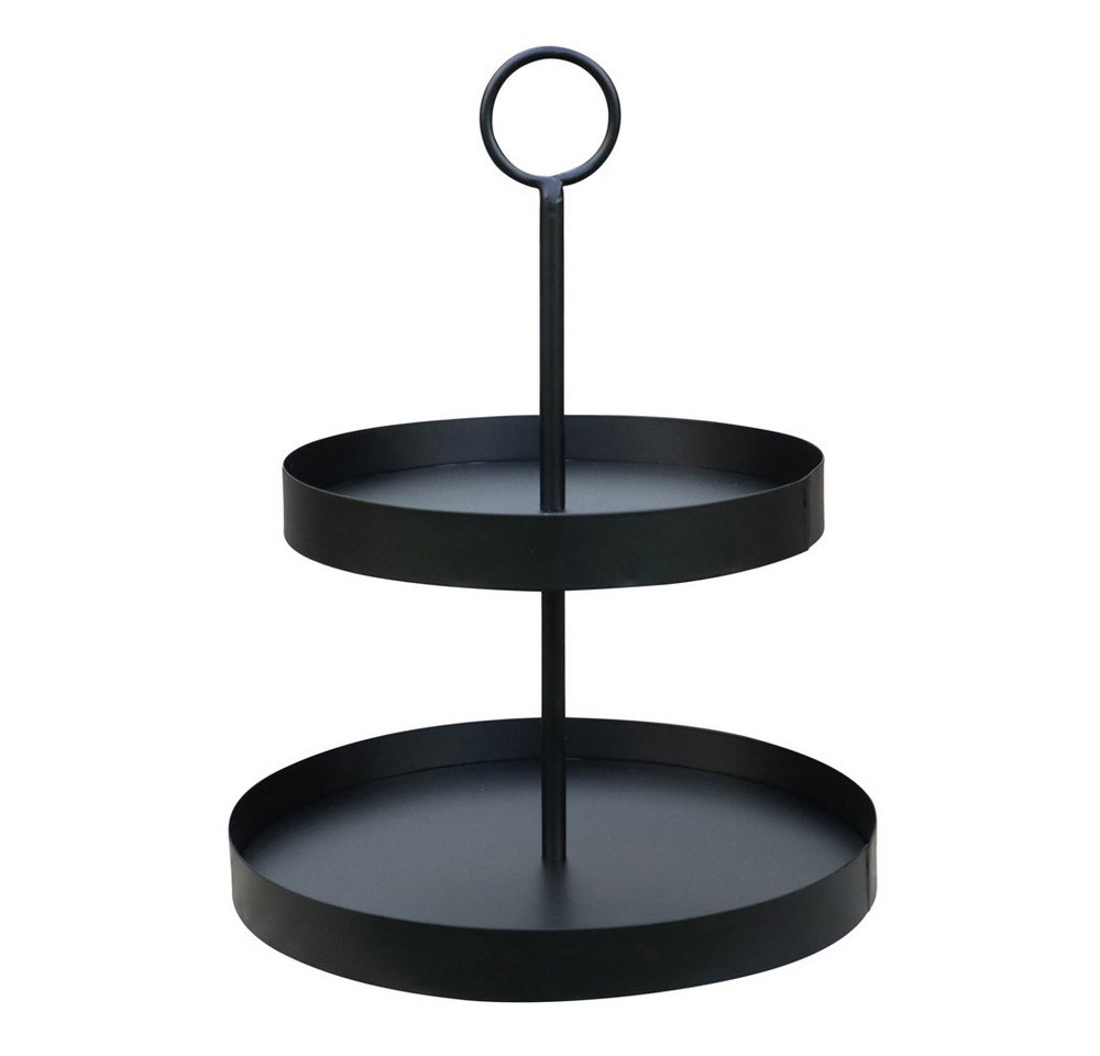 Grafelstein Etagere Etagere LENJA schwarz aus Metall modernes Design 2-stöckige Metalletag