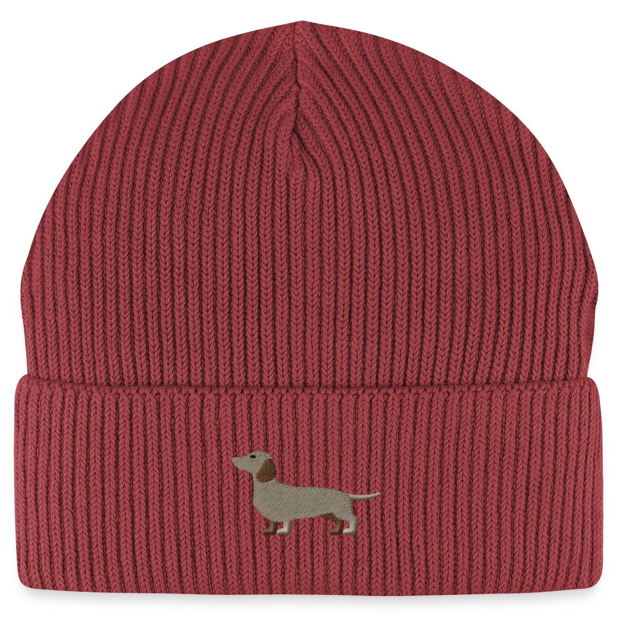 Spreadshirt Beanie Dackel Stickerei Bio Fisherman günstig online kaufen