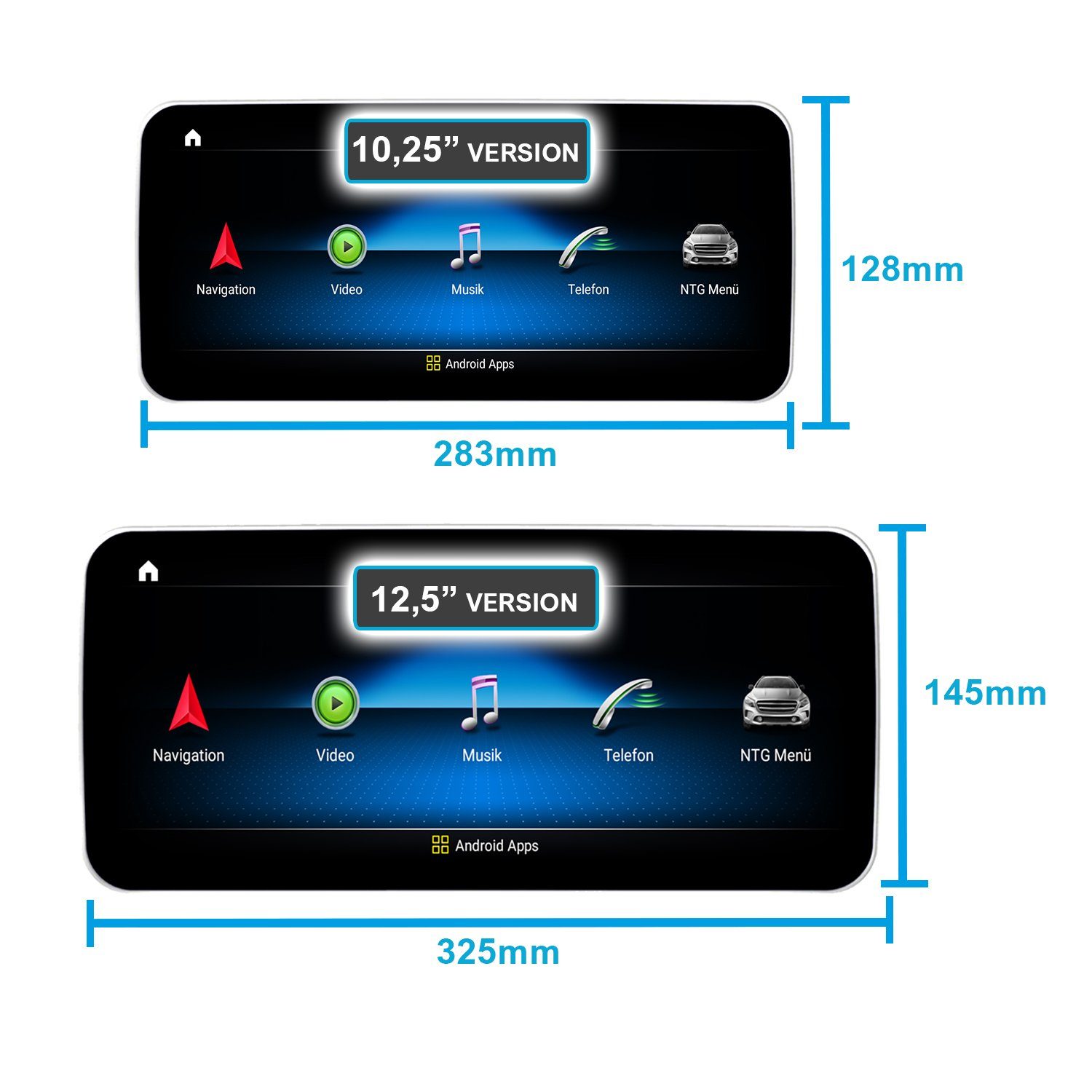 TAFFIO Für Mercedes NTG4x GPS W218 CLS 10" Carplay Einbau-Navigationsgerät Android Navigation Touch