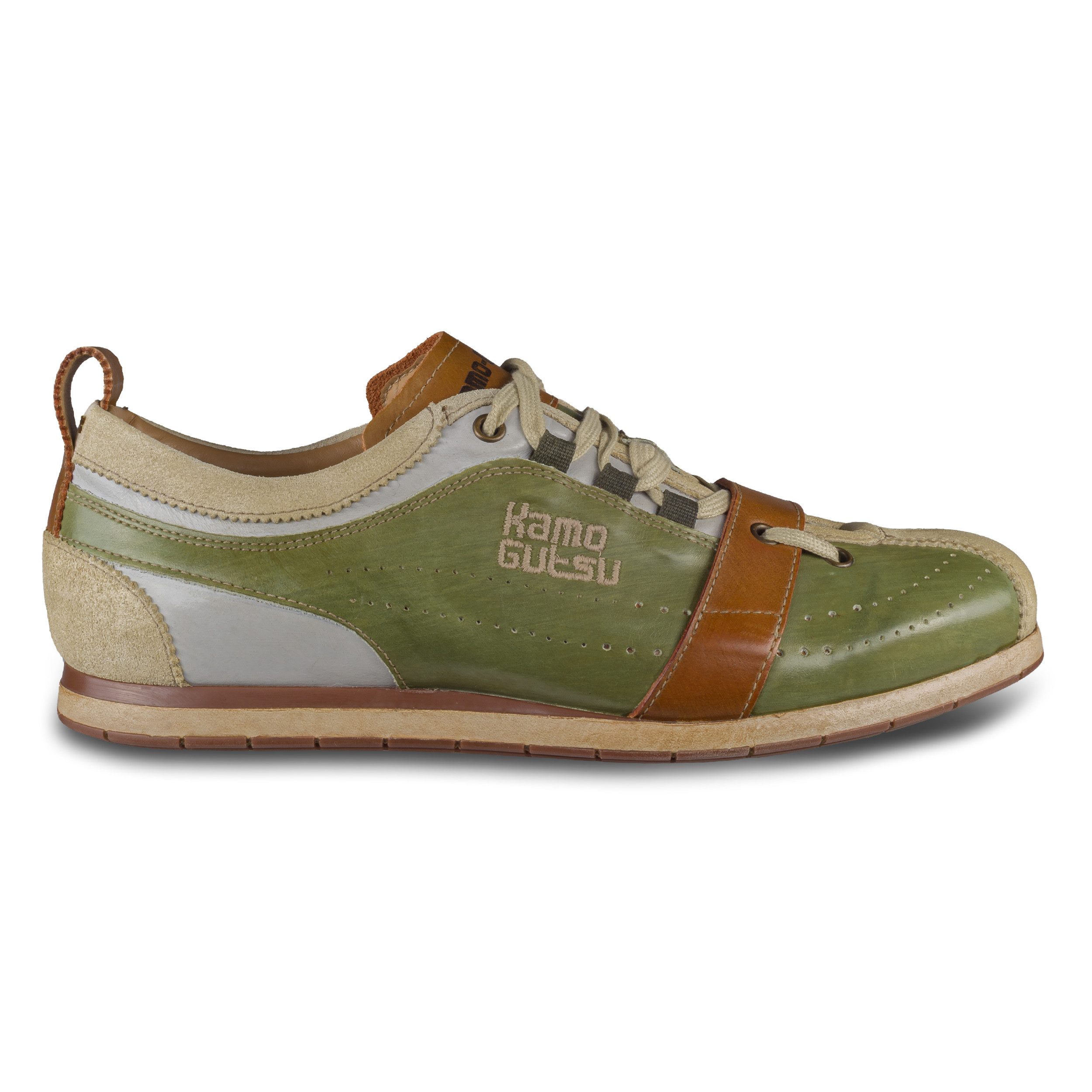 Kamo-Gutsu Herren Sneaker Leder grün/beige (TIFO-017 günstig online kaufen