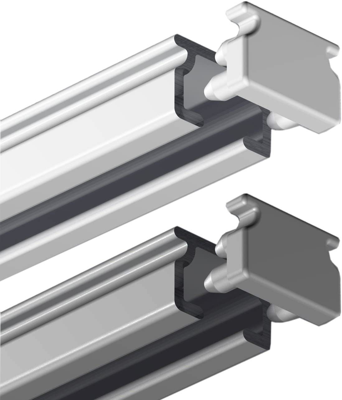 Gardinenschiene eckige Schleuderschiene, Garduna, 1-läufig, gebohrt, Aluminium