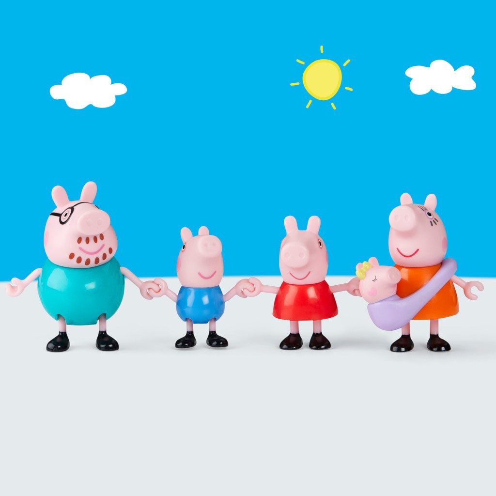 Hasbro Spielfigur Peppa Pig Peppas fünfköpfige Familie, (Set)