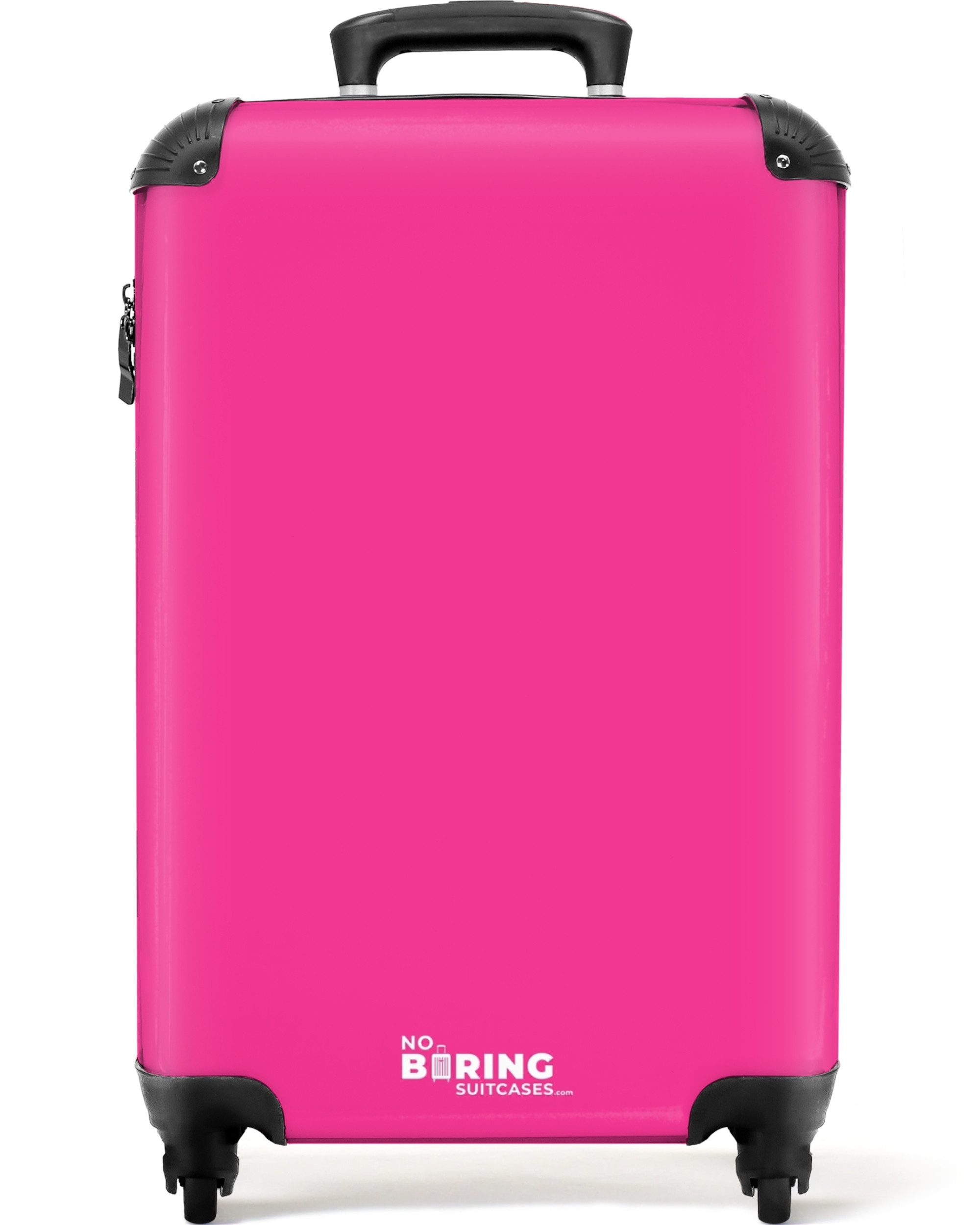 NoBoringSuitcases.com© Hartschalen-Trolley Rosa - Einfarbig 55x35x20cm, Reisetasche mit Rollen, Koffer Handgepäck Flugzeug