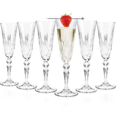 RCR Sektglas RCR Melodia Champagner 6er set, Kristallglas