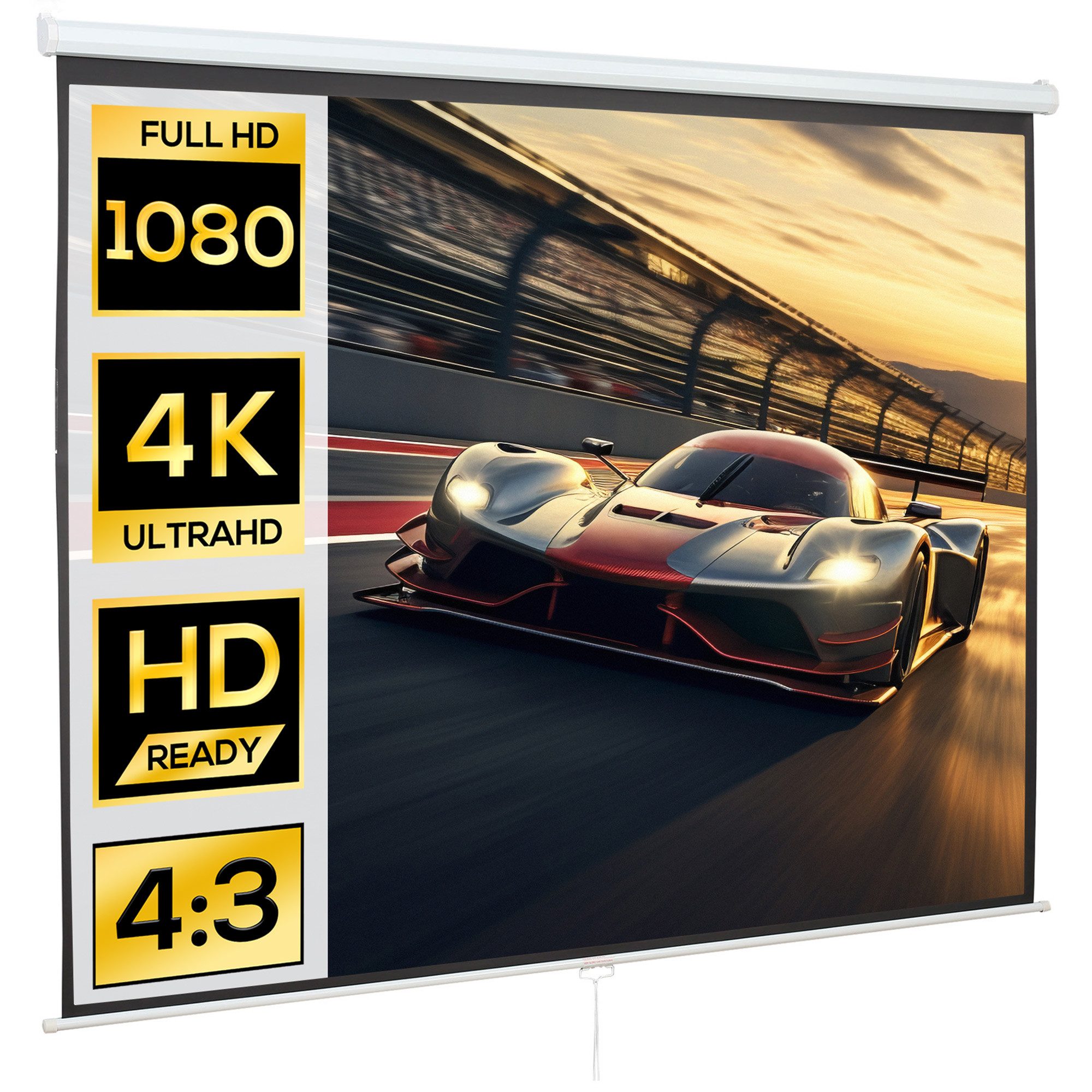 HOMCOM Leinwand 244 x 1832 cm 120 Zoll 4:3/ 16:9, für Heimkino Büro-Präsentationen
