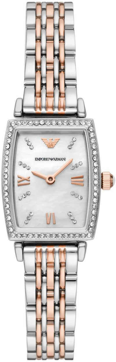 Emporio Armani Quarzuhr AR11519, Armbanduhr, Damenuhr, Perlmutt-Zifferblatt, analog