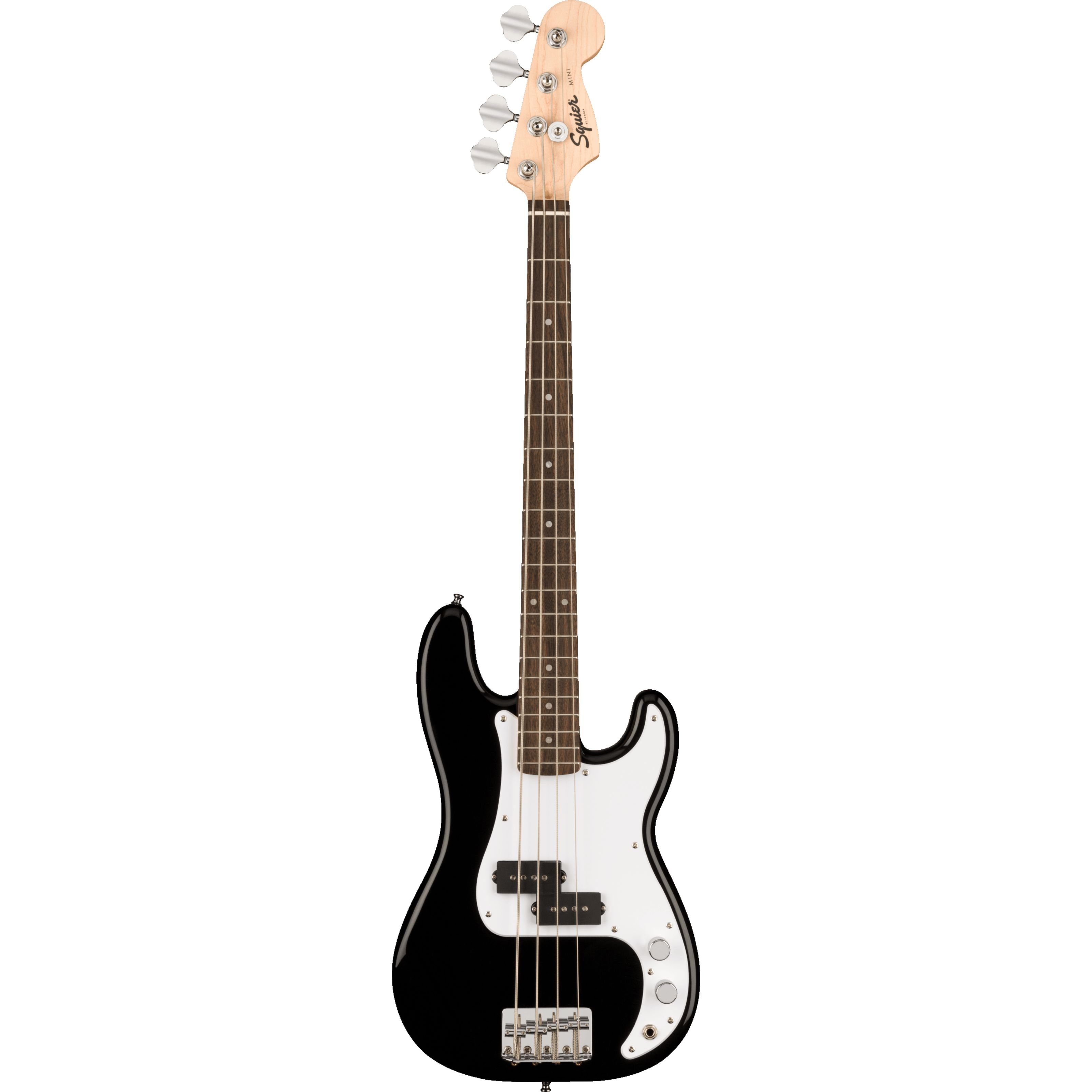 Squier E-Bass, Fender Mini Precision Bass IL Black, E-Bässe, 4-Saiter E-Bässe, Mini Precision Bass IL Black