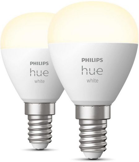 Philips Hue »Philips Hue White E14 Luster Doppelpack 2x470lm!« LED-Leuchtmittel, E14, 2 Stück, Warmweiß