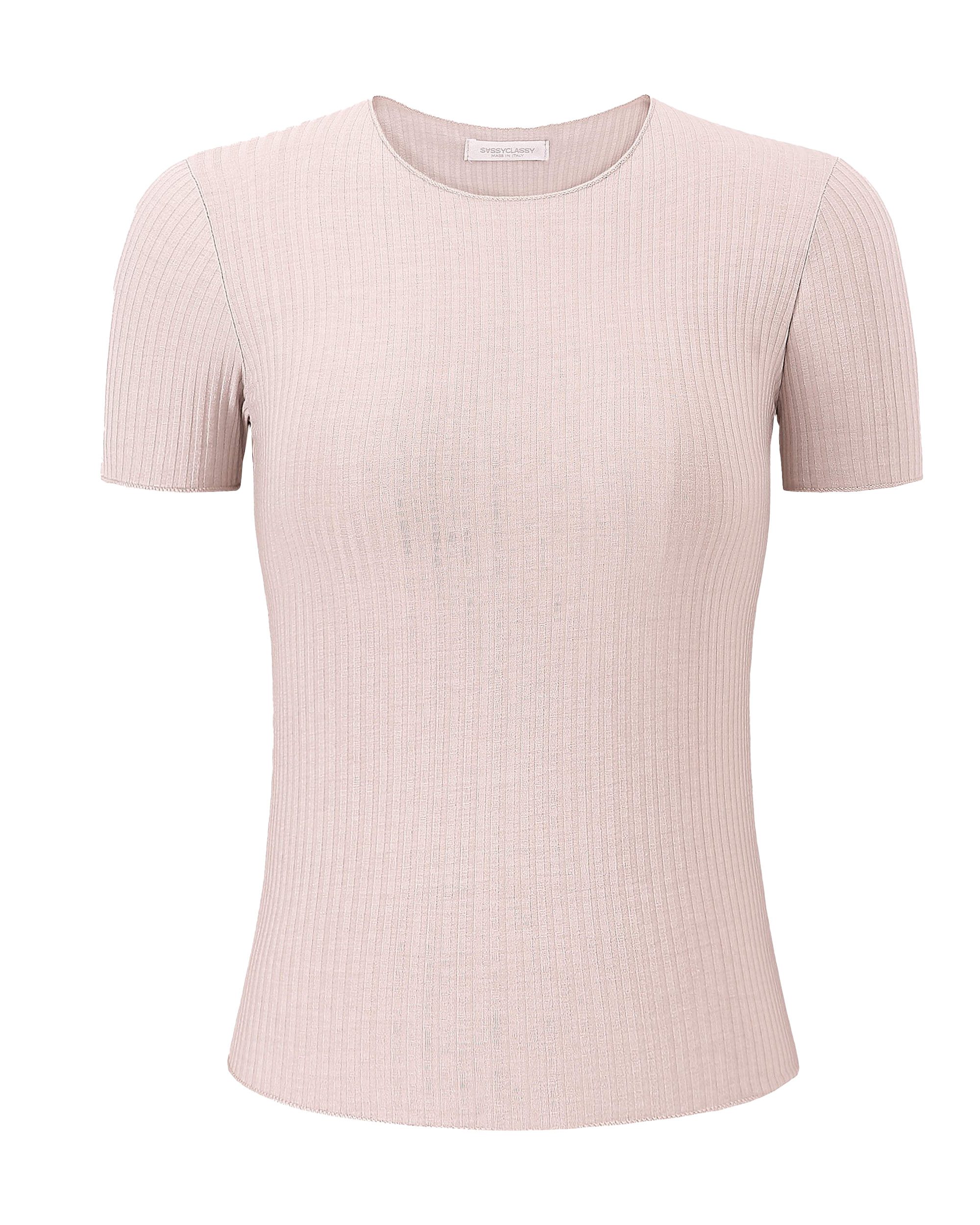 SASSYCLASSY Kurzarmshirt Geripptes T-Shirt Damen mit Rundhalsausschnitt Fig günstig online kaufen