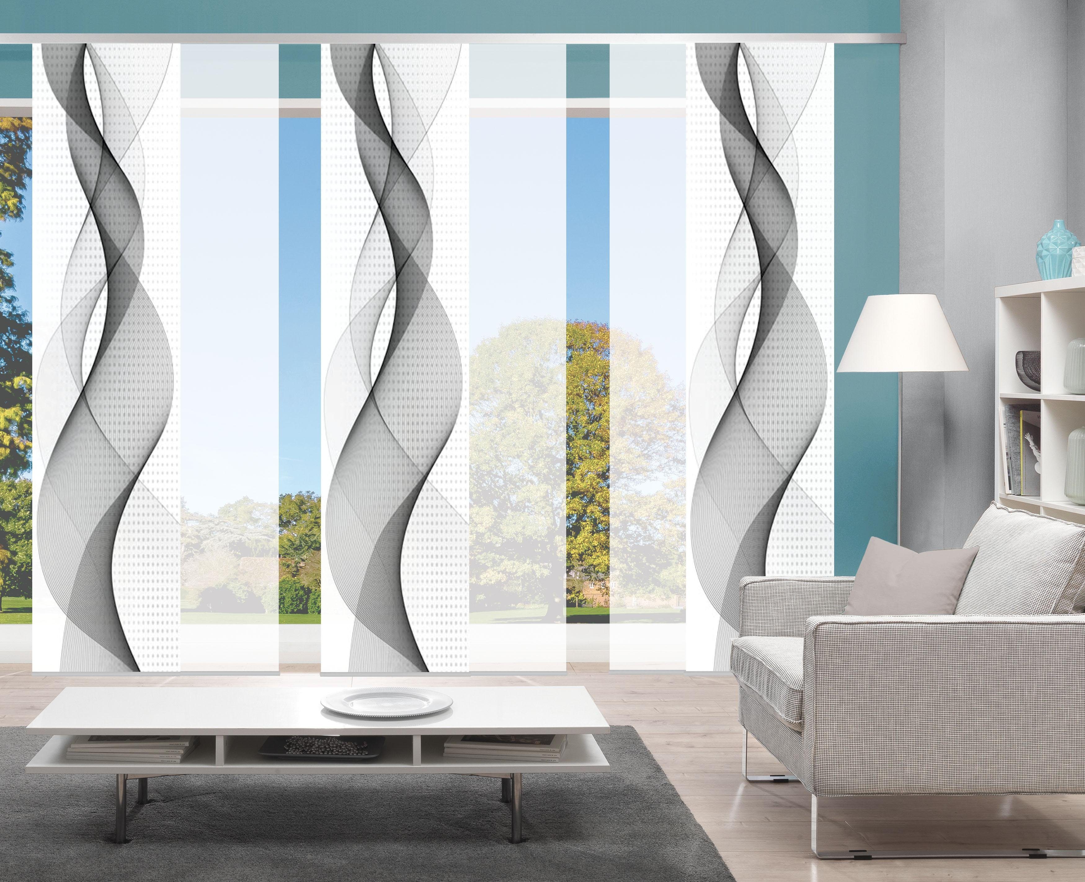 HOME WOHNIDEEN Schiebegardine OPALIA 6ER SET (6 St), Paneelwagen, halbtransparent, Microfaser, HxB: 245x60