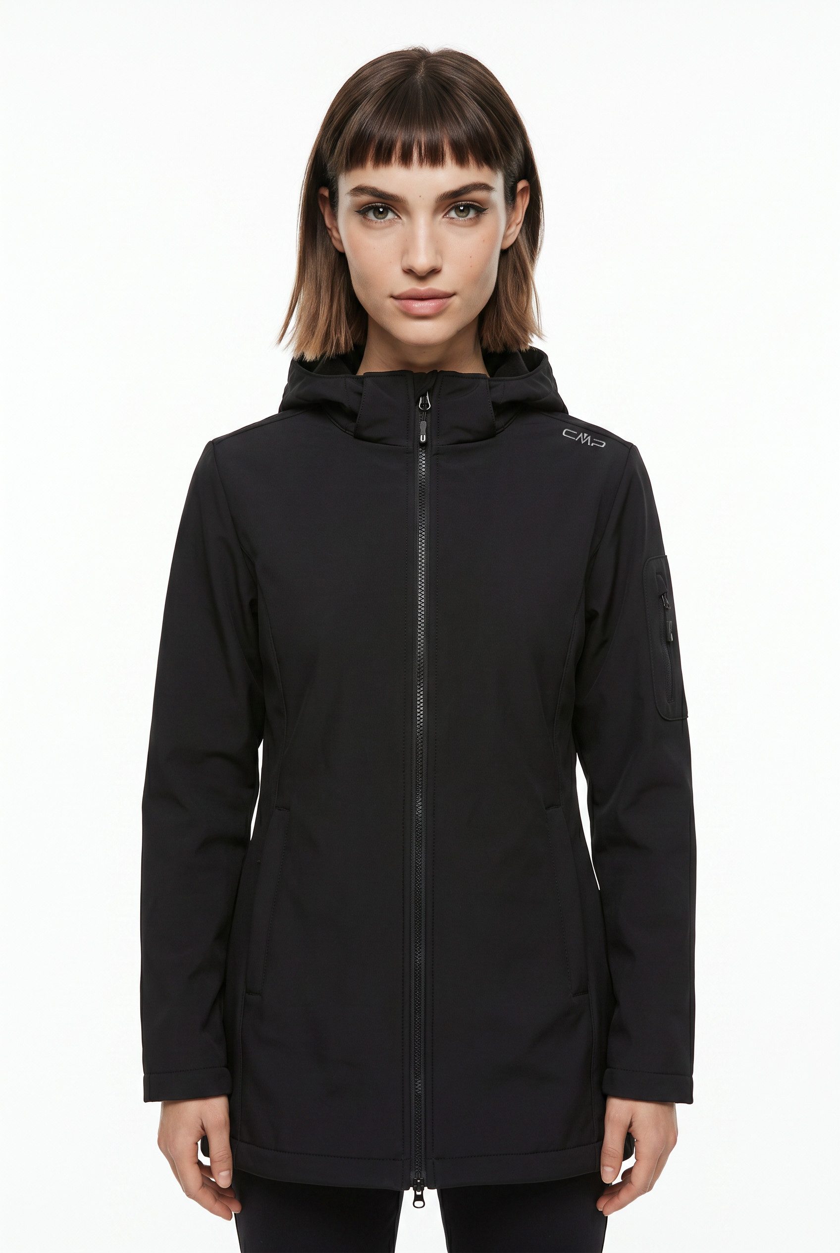 CMP Softshelljacke WOMAN JACKET DET HOOD mit Kapuze, wind- und wasserabweisend