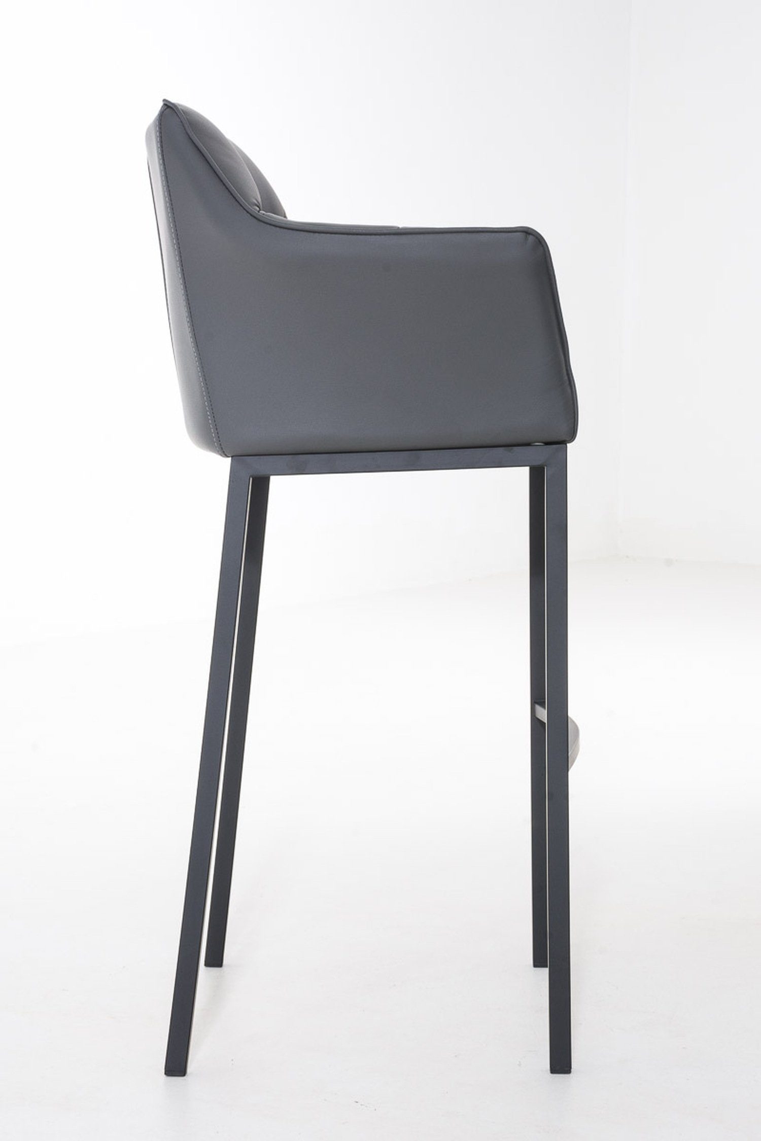 & - Fußstütze Theke Barhocker Damaso Hocker Gestell Rückenlehne für 4-Fuß schwarz TPFLiving - und Kunstleder Grau Sitzfläche: (mit Küche),