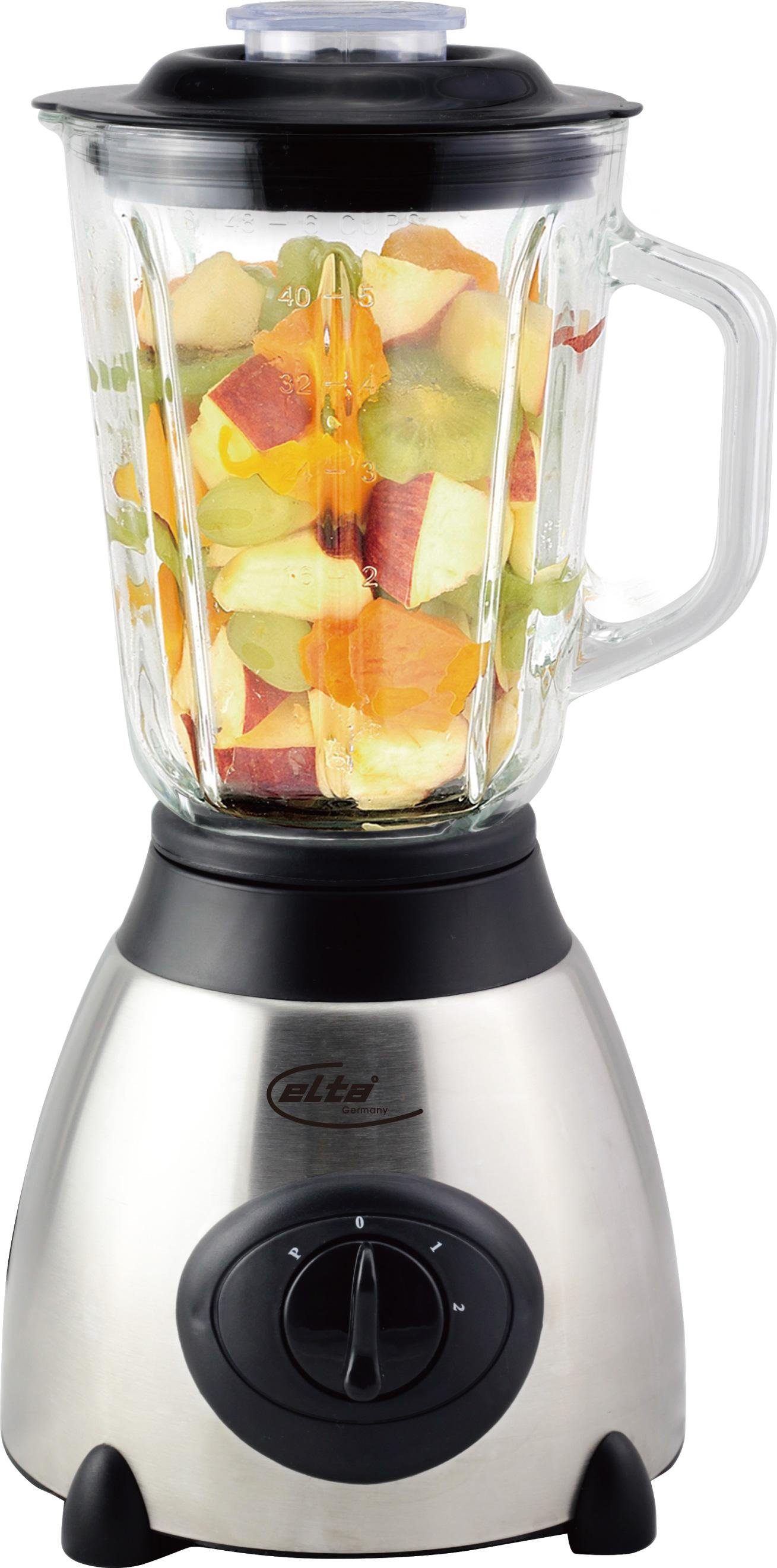 Elta Standmixer, 500 W, Elta Standmixer Edelstahl Glas Mixer Smoothie Maker 1,5L Blender 500W