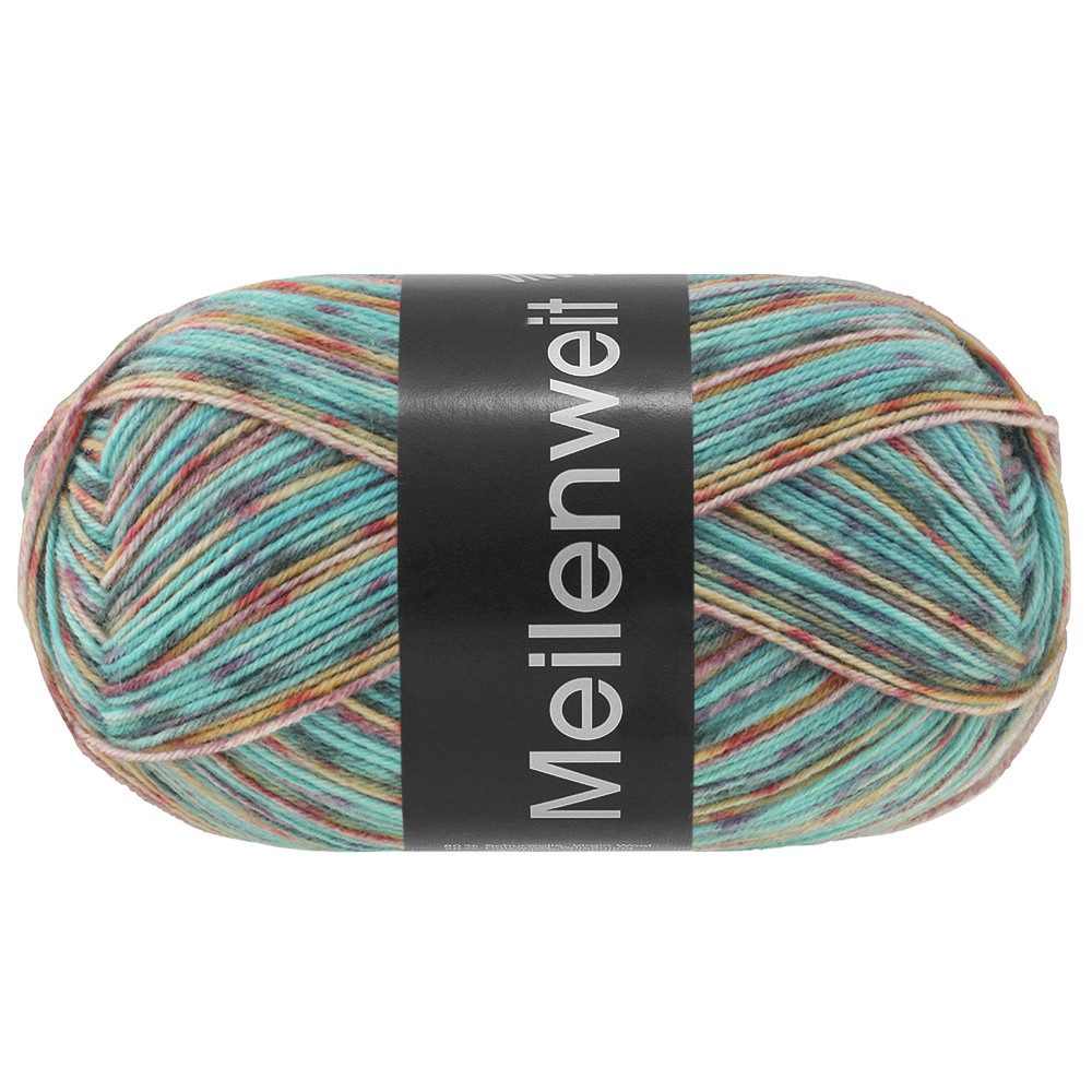 LANA GROSSA MEILENWEIT 100 g NEVE Weiche Sockenwolle Häkelwolle, 420 m (Lebendige Farbeffekte entstehen direkt beim Stricken, Weiche Sockenwolle mit lebendigem Farbspiel), 100 g
