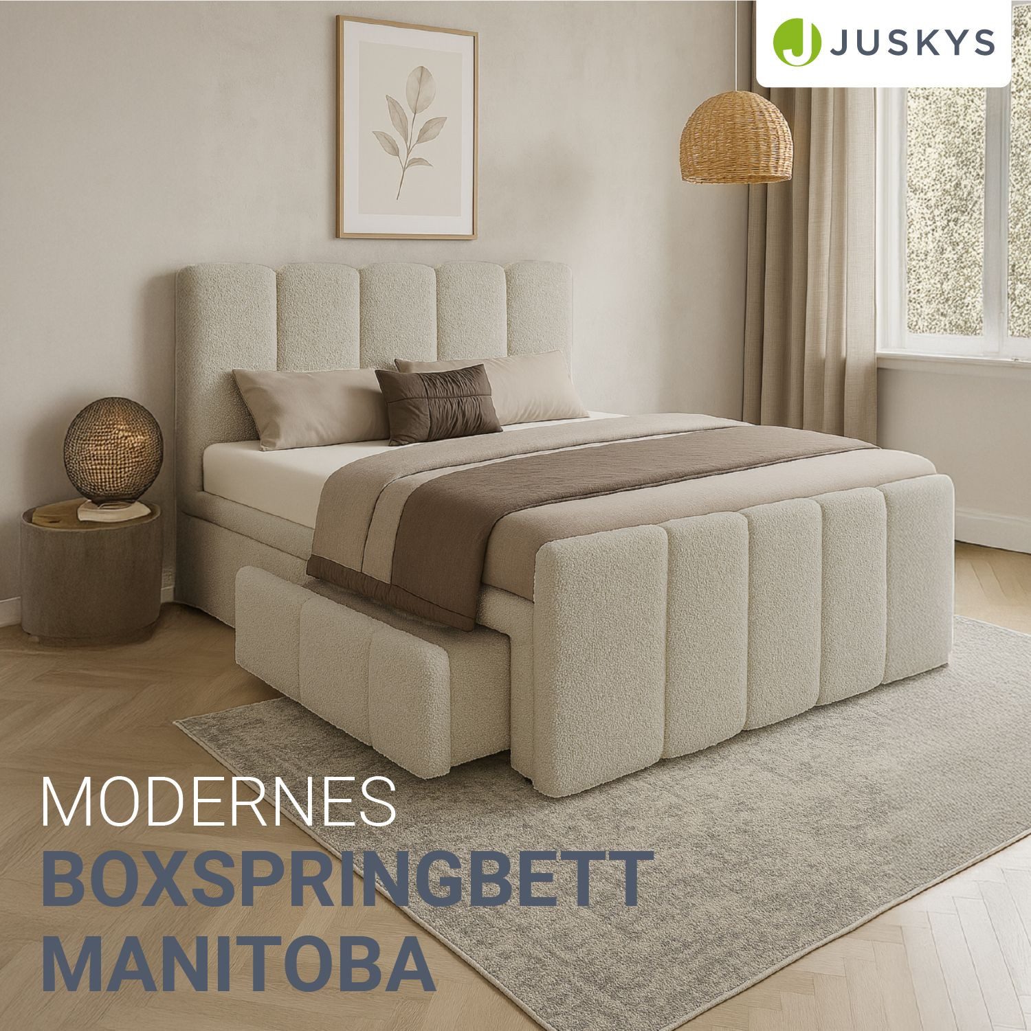 Juskys Boxspringbett Manitoba, Bett mit Federkernmatratze, günstig online kaufen