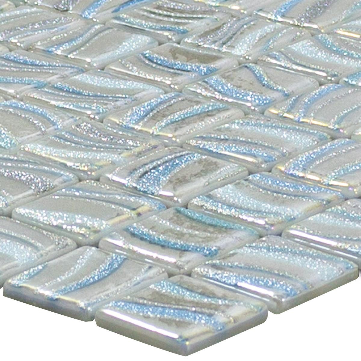 Mosafil Mosaikfliesen Glas Schwimmbad Pool Mosaik Marisburg Glitzer, Glas-Ecoglas 31.600x31.600, grau, Punktverklebt - Frostsicher - Wasserdicht - Wasserfest - Rutschfest