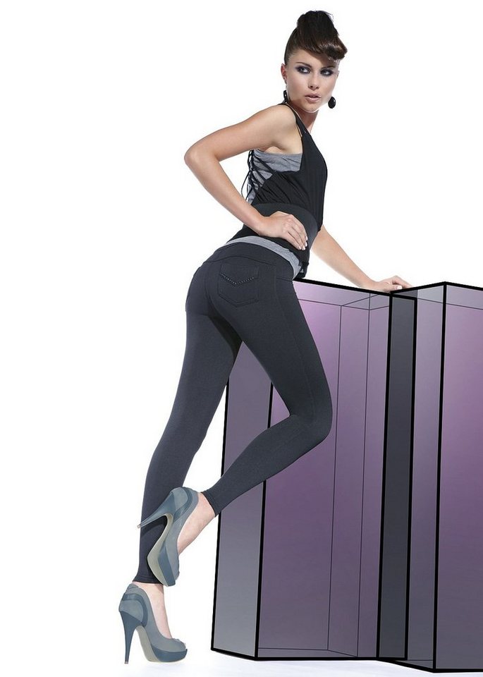 Bas Bleu Leggings Fashion Leggings Hose lang weich blickdicht mit Taschen 200den Sandra Tragekomfort › schwarz  - Onlineshop OTTO