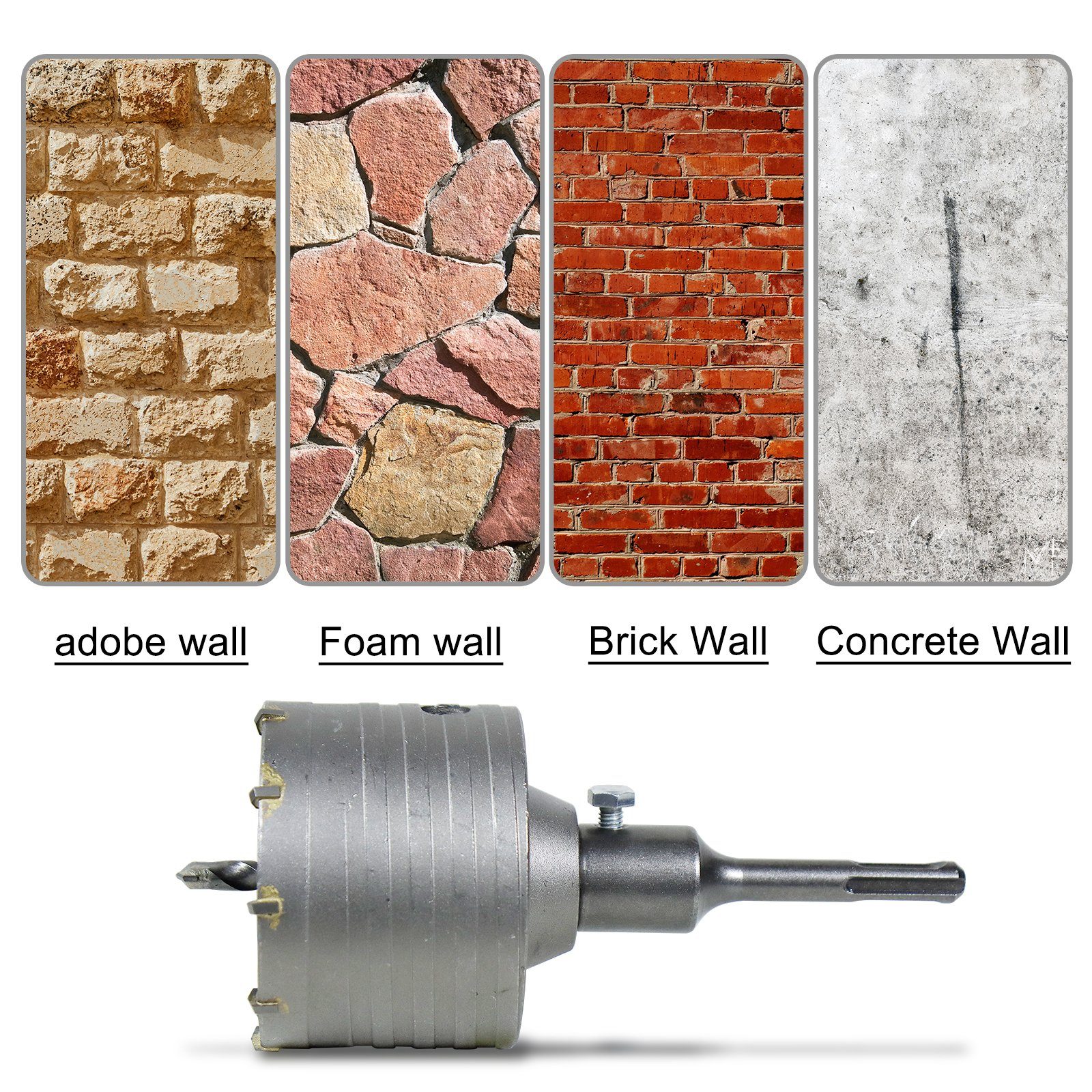 mm Φ CCLIFE Lochsäge beton mm 80mm und Ø steckdosenbohrer Mauerwerk 50-100 für 80 Bohrkrone Beton,