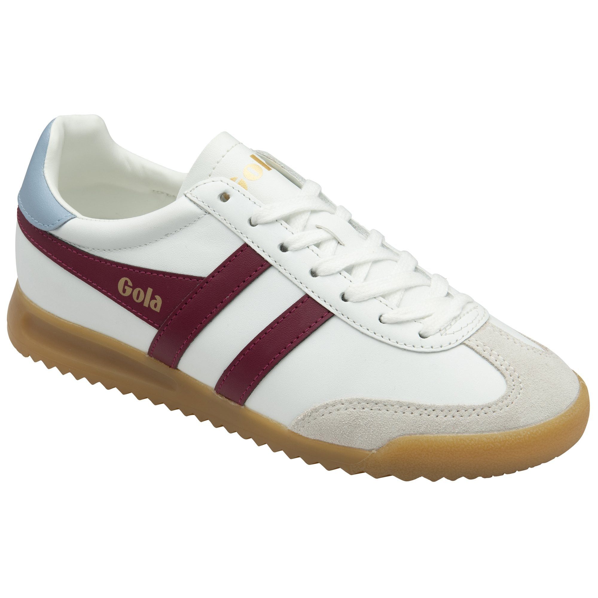Gola Torpedo Leder 2025 weiss/kirschrot/himmelblau Damen Sneaker