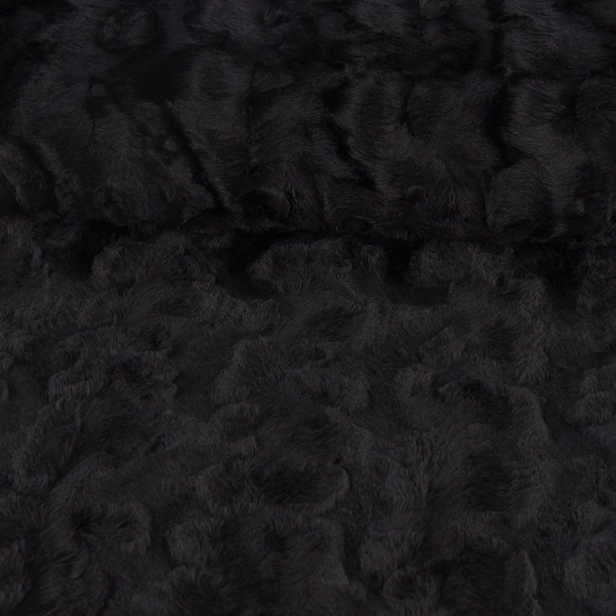 SCHÖNER LEBEN. Stoff Fellimitat Meterware Kunstfell Wellen schwarz 150cm
