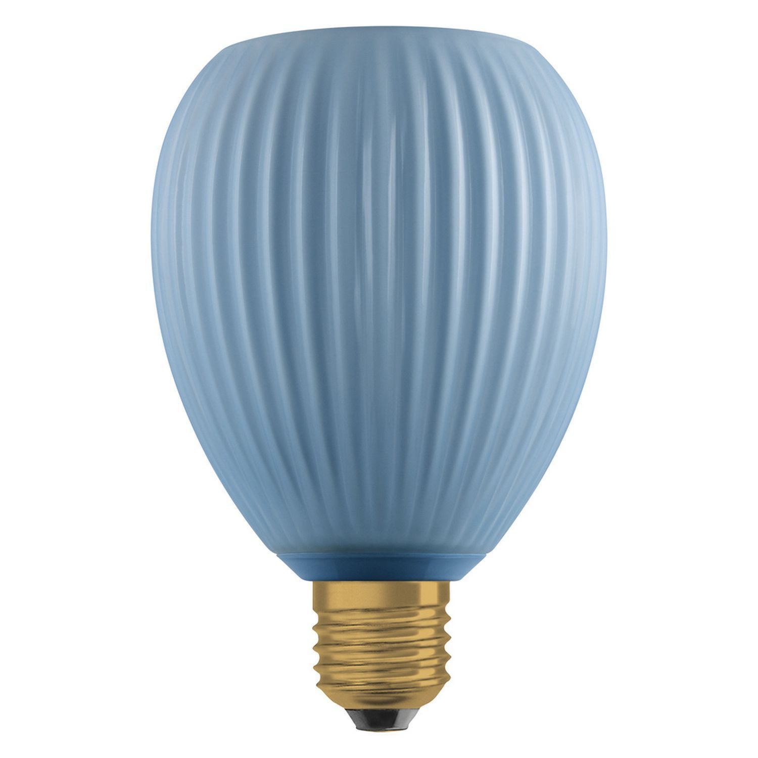 Licht-Erlebnisse LED-Leuchtmittel LAMP, E27, Warmweiß, Deko Birne Glas Blau E27 Ø 11 cm 2700 K 300 lm warmweiß
