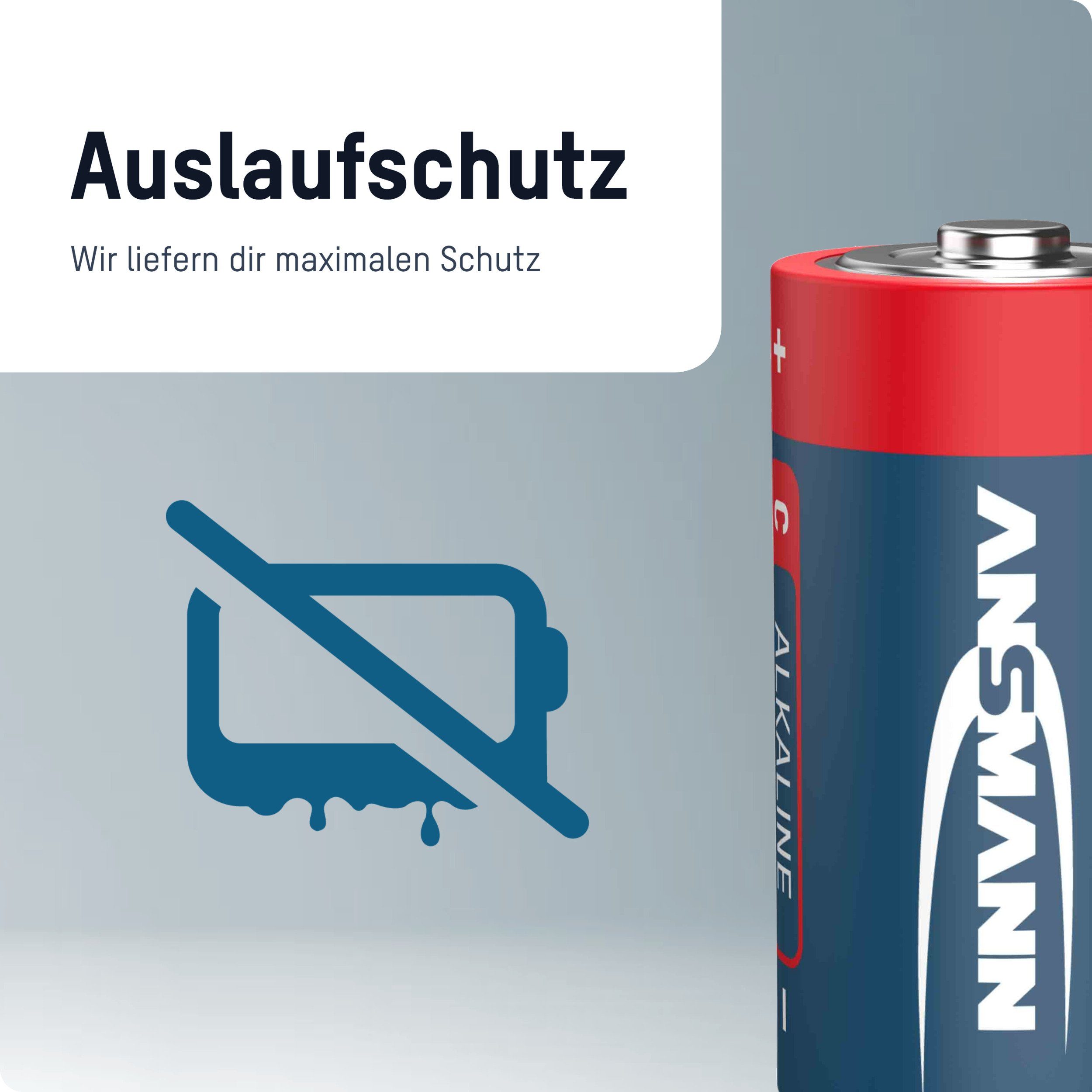 ANSMANN AG Batterie Alkaline Baby C, 4 Stück, 1,5V Batterie