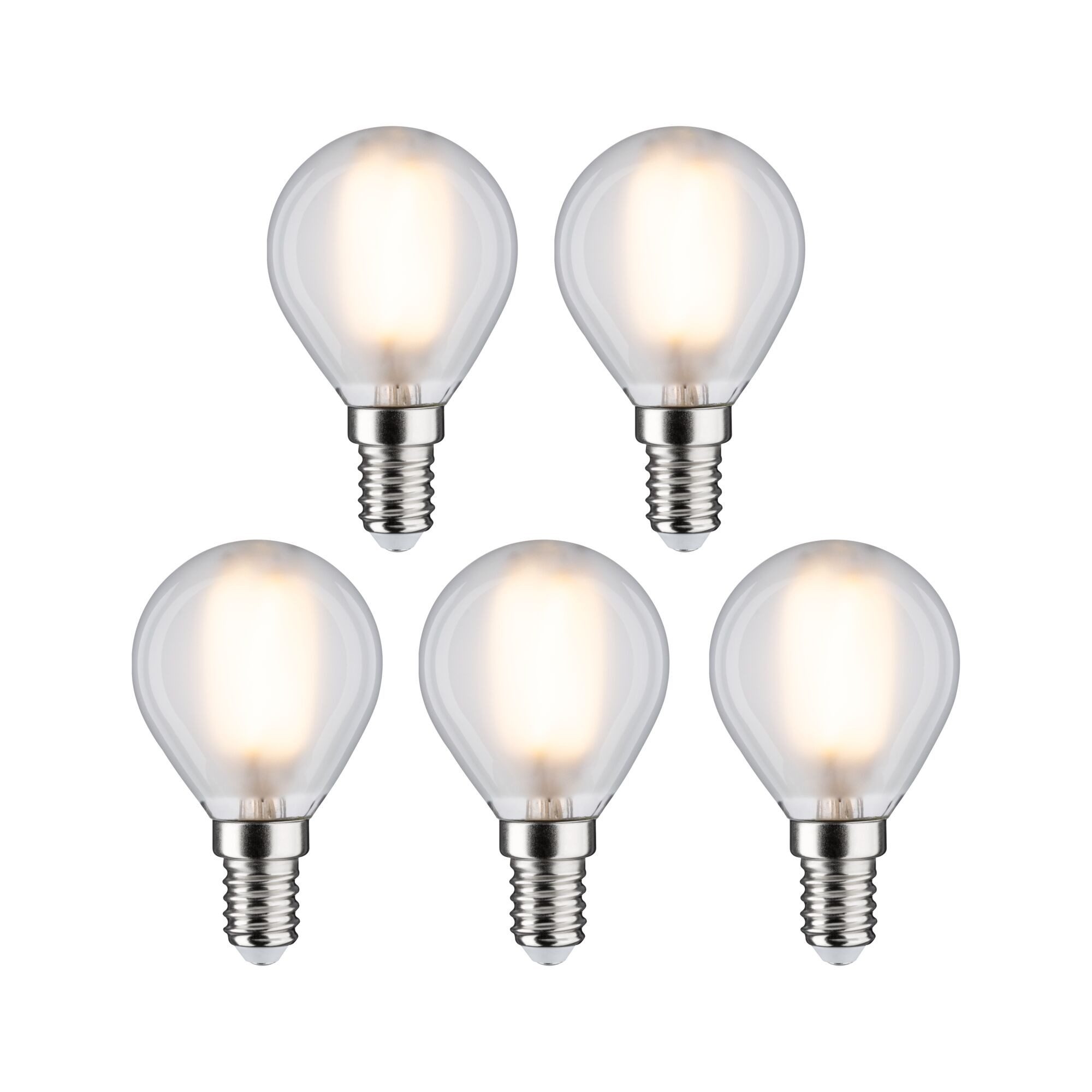 Paulmann LED-Leuchtmittel 5er Pack Tropfen 470lm 2700K matt 230V, E14, 5 St., Warmweiß – Bild 4 von 5