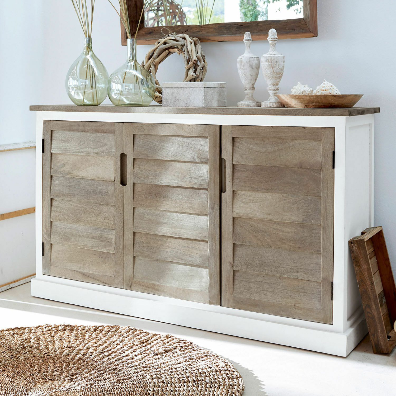 Mirabeau Kommode Sideboard Frapelle weiß/braun