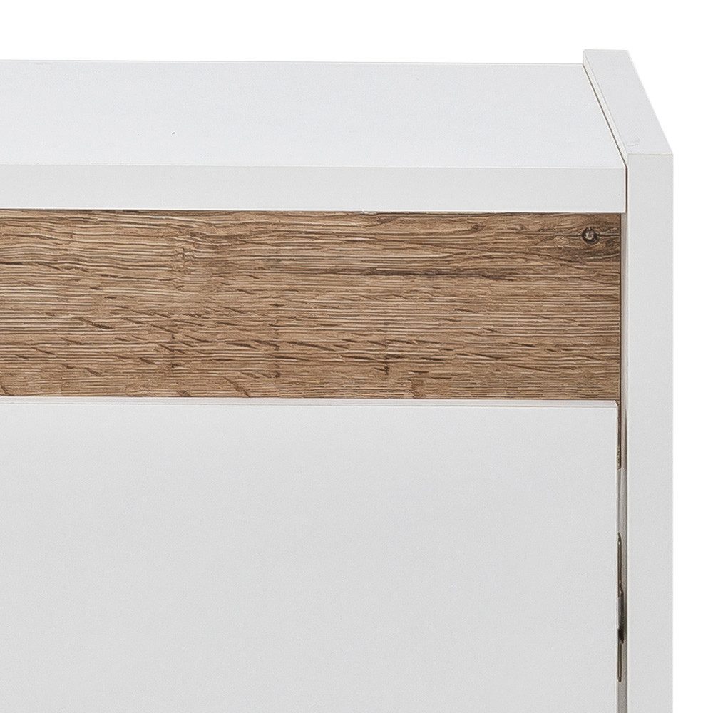 Lomadox Badmöbel-Set Corato, (Spar-Set, 2-St), CORATO-80 in weiß mit Blende in Wildeiche Nb. 56,9/200/33 cm